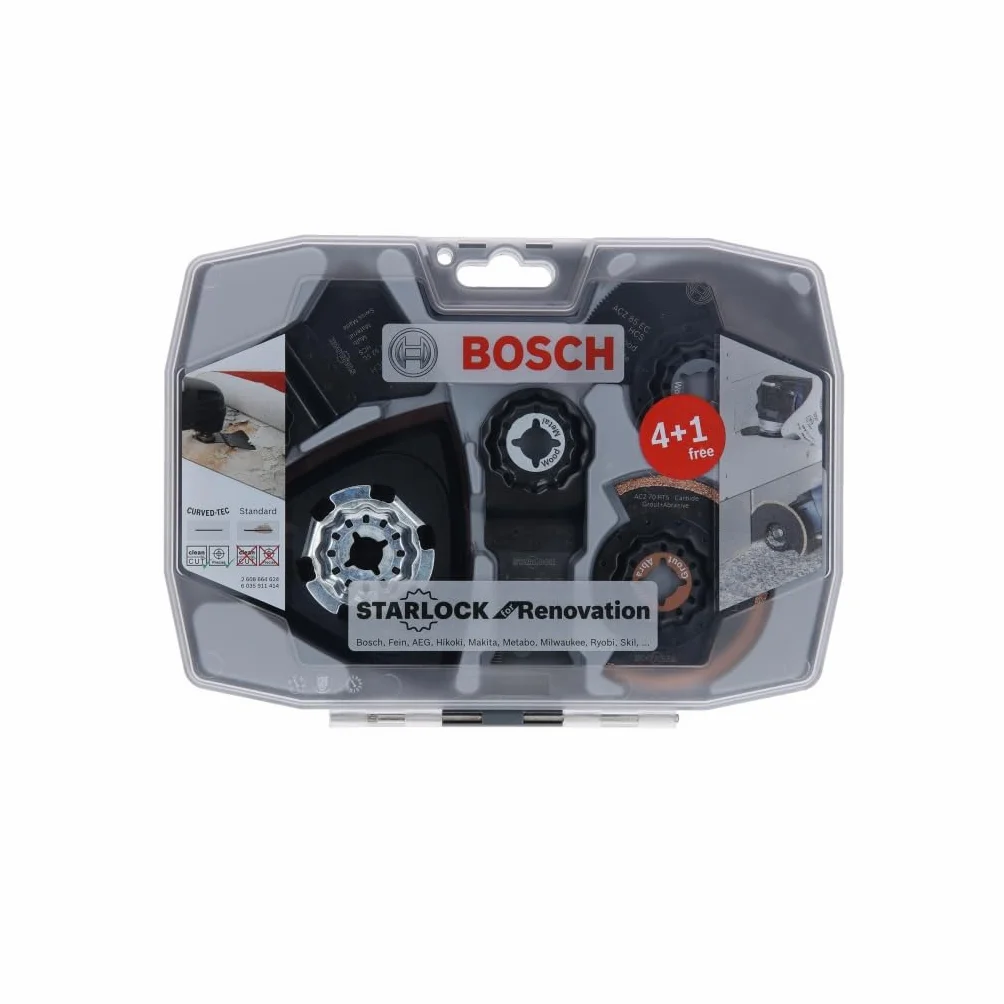 Bosch Professional 2608664624 Set Multi Starlock Per Legno, Multimaterial E Materiali Abrasivi, Accessorio Per Utensile Multifunzione, Set Di 5 Pezzi