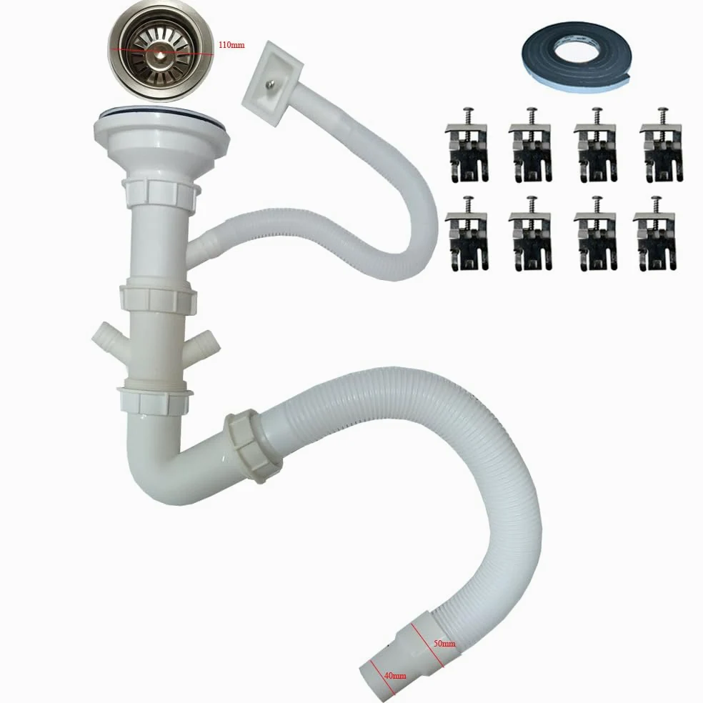 100 x 50 x 21 lavello da incasso con grande vasca, 50 x 40 cm, lavello da cucina in acciaio inox 304, spessore 0,9 mm, lavello da cucina, angolare, 1 vasca, scolapiatti R20 (scolapiatti