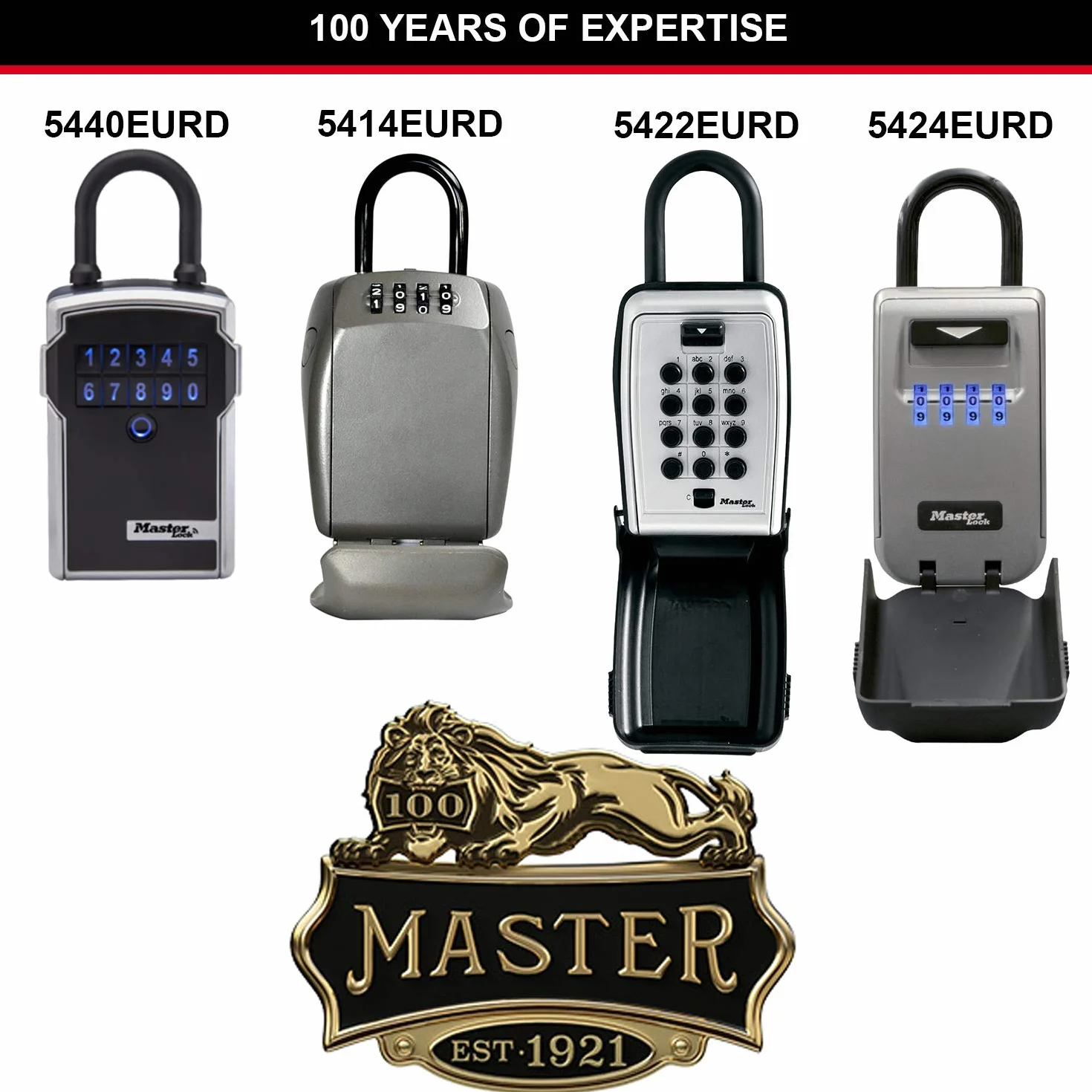 Master Lock 5440EURD Cassaforte per chiavi con Bluetooth con combinazione, Archetto, Resistente agli agenti atmosferici, Mini cassaforte per chiavi Select Access Smart