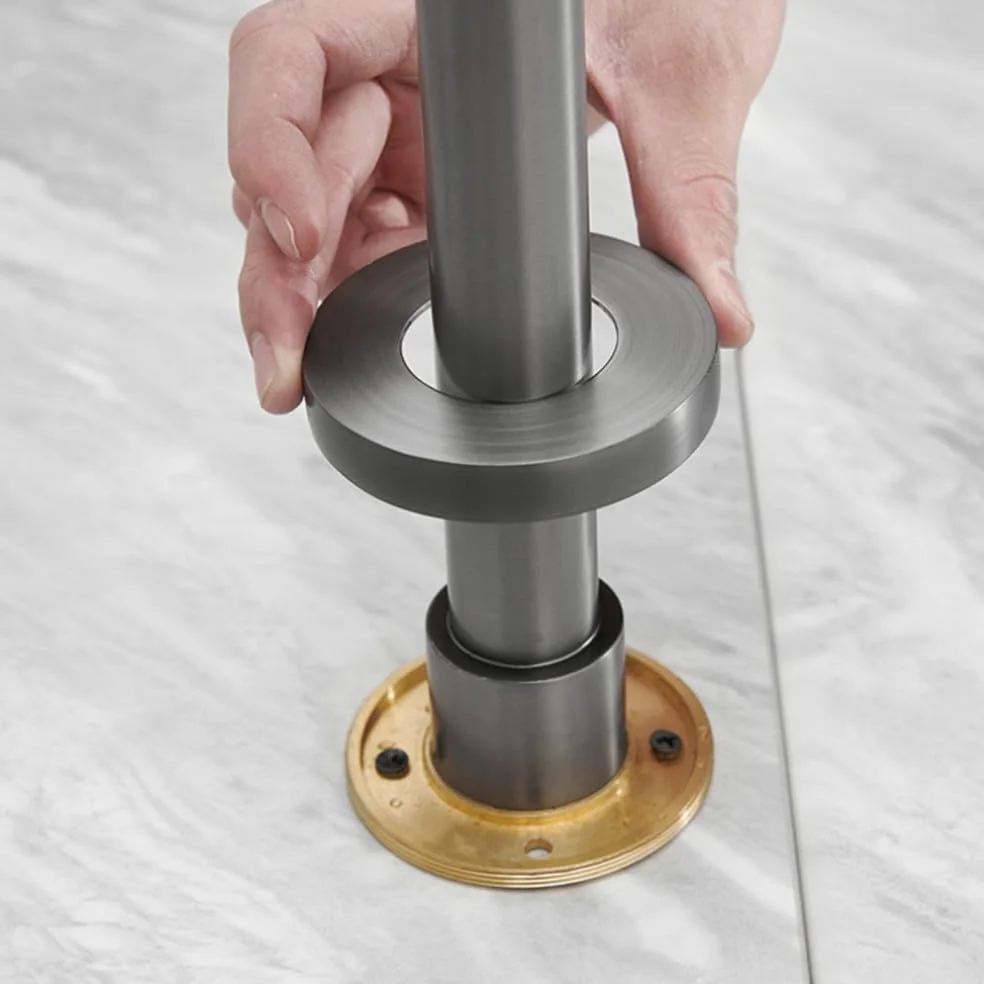 Bagno Vasca da Bagno Miscelatore Acqua Colonna Rubinetto lavabo da Terra Oro Spazzolato, Nero, Canna di Fucile, Oro Rosa, Rubinetto in Ottone Cromato, Oro Spazzolato