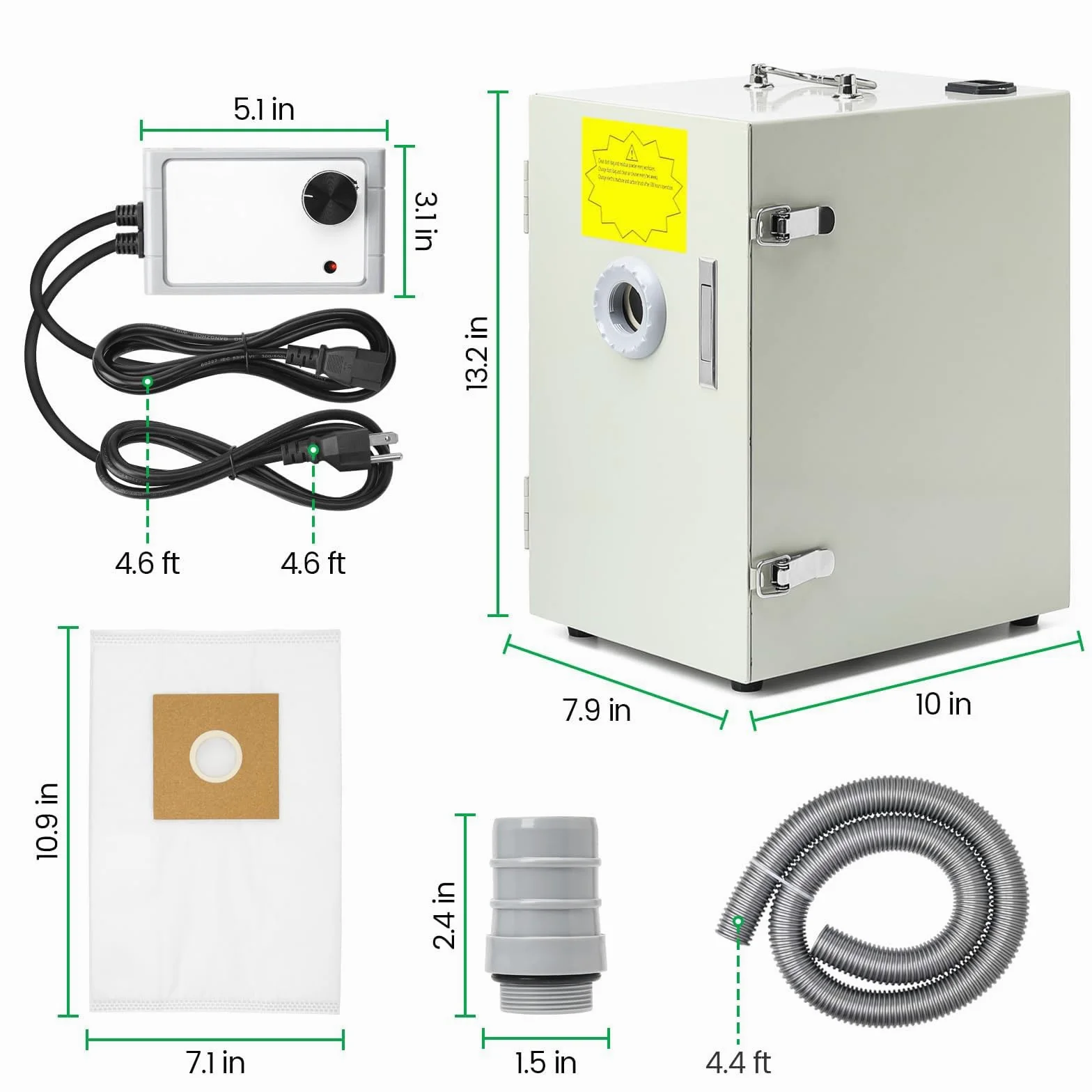 Aspirapolvere for laboratorio odontotecnico a doppia girante con collettore di polveri digitale