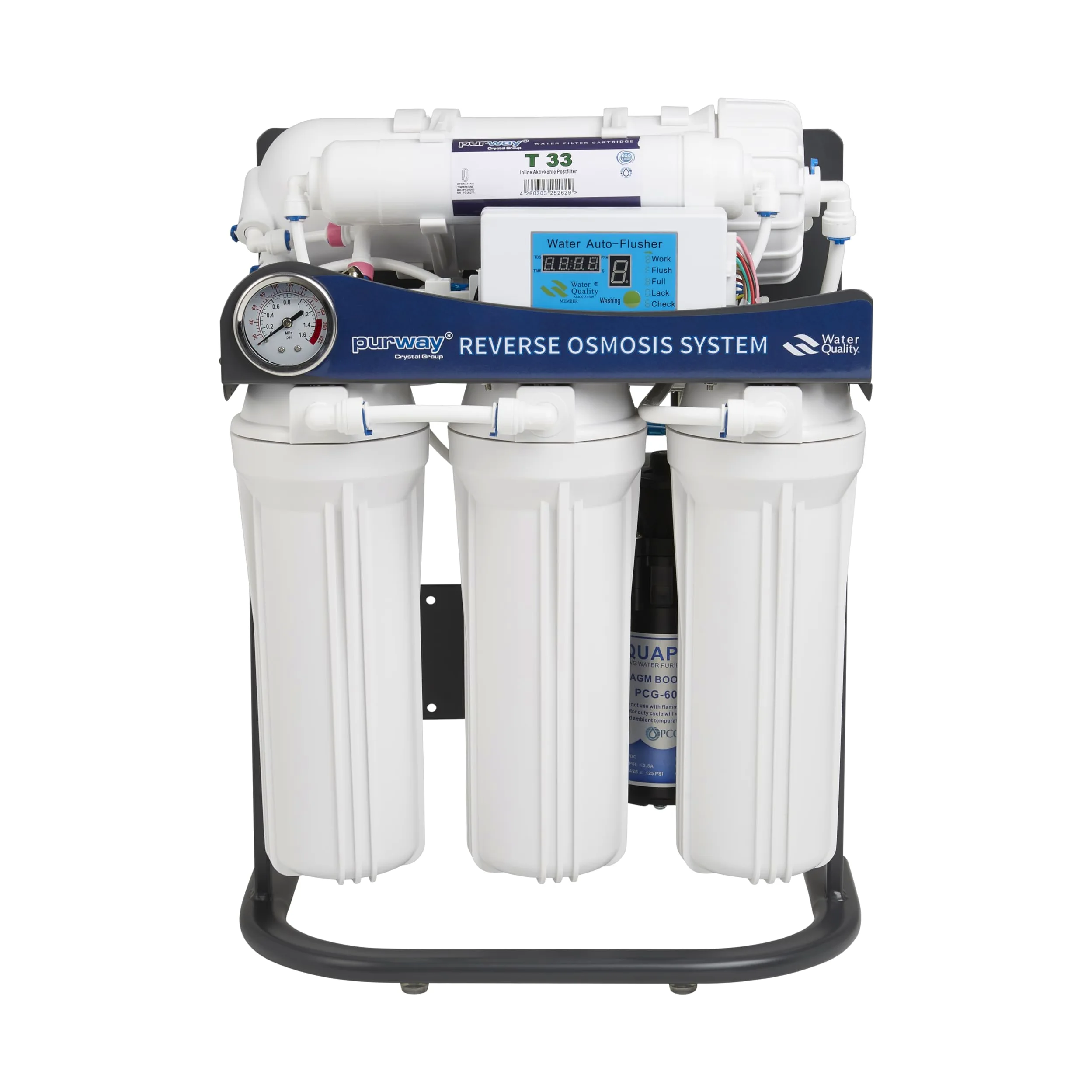 Purway Crystal Group Booster 5 Livelli 600 GPD Direct Flow Impianto Osmosi Inversa + Set Filtri Ricambio