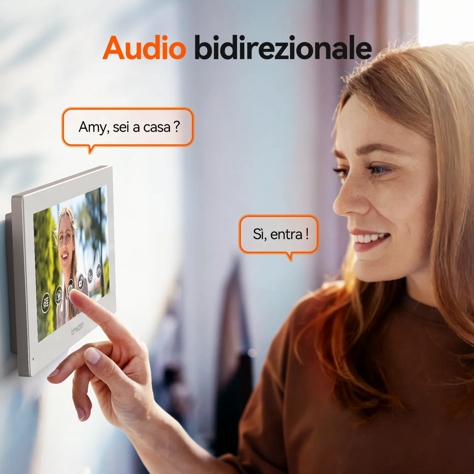 TMEZON Videocitofono Bifamiliare Y73,Videocitofono Smart Wifi 2 Fili con due monitor a Colori TFT LCD da 7'' e Campanello Esterno con Telecamera 1080P, Sblocco APP/RFID,Rilevamento Movimento Umano