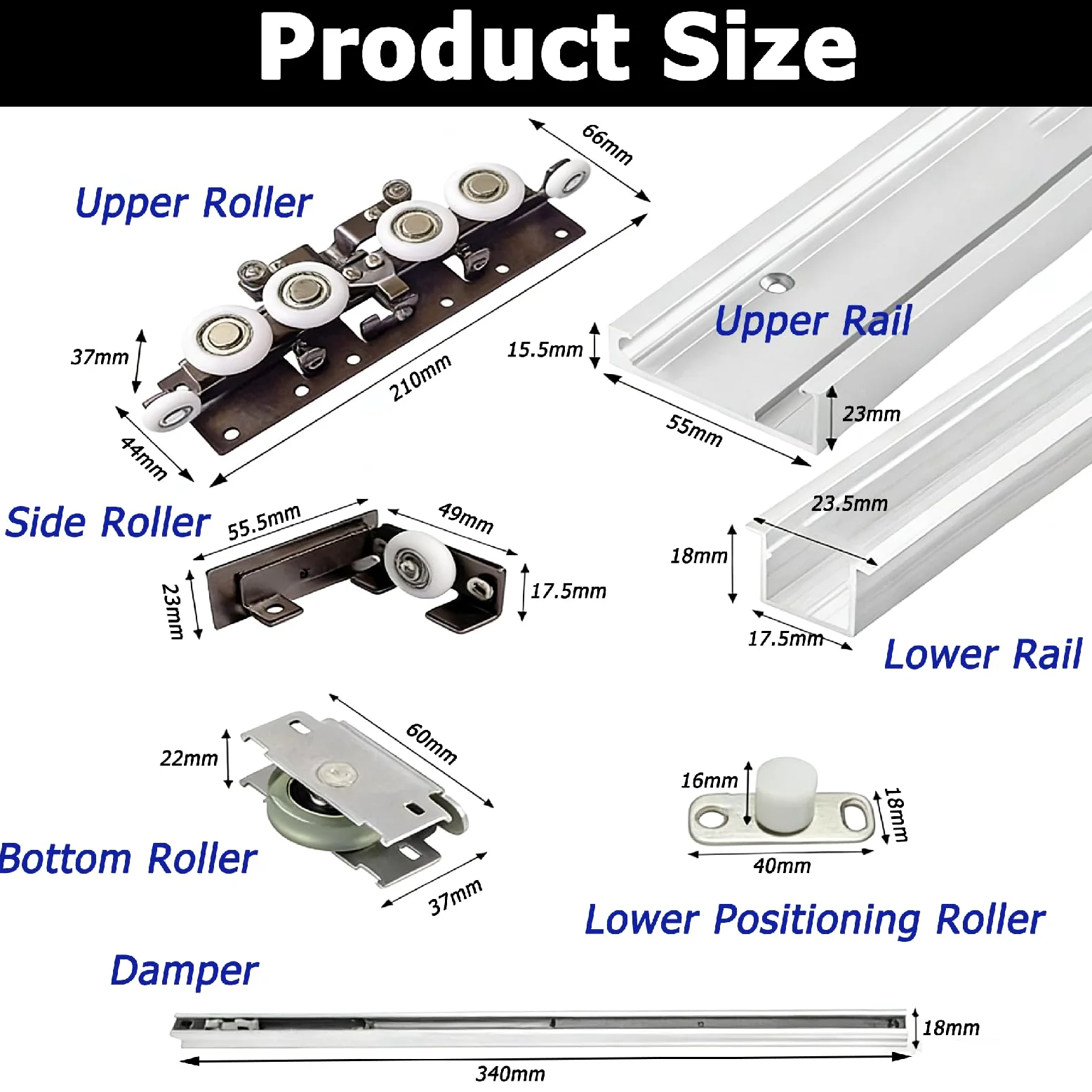 Kit per Porte scorrevoli Invisibili,Binario Porta Scorrevole Invisibile,Kit per Porta Invisibile,Funzionamento Fluido,Design Invisibile,Adatto per camere da Letto