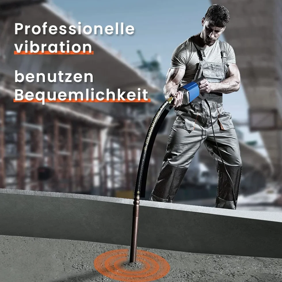 Anbull Vibratore elettrico per calcestruzzo, Lunghezza 1m, frequenza 4400 rpm, diametro 35 mm