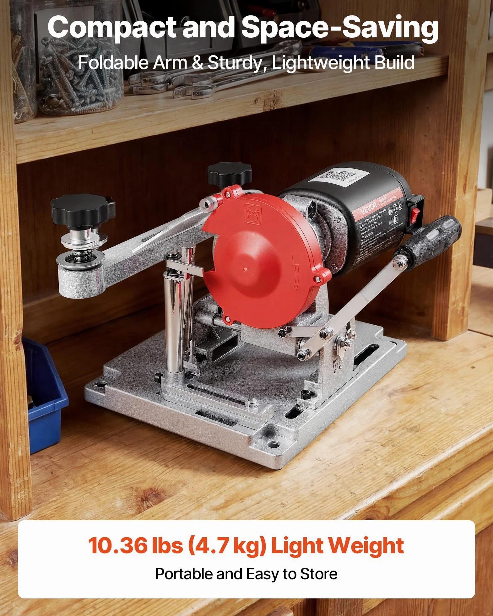 VEVOR Affilatrice per Lame Circolari Potente 140 W e 5700 RPM, Affilatrice per Dischi da Seghe Circolari Mole in Ceramica e Diamante da 10 cm, Adatta per Lame Circolari con Diametro da 9 cm a 40 cm