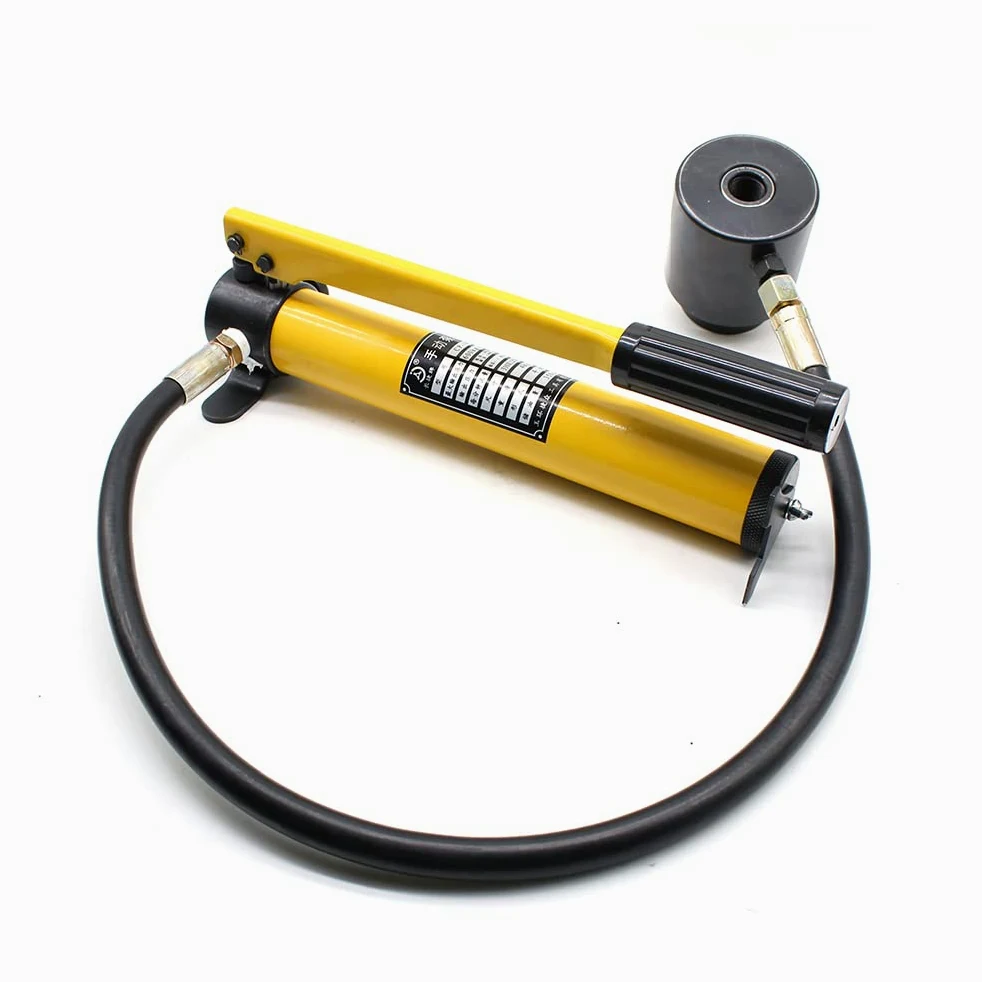 Kit di Macchinari per Punzonatura Idraulica, Punzonatrice idraulica, 15T, 10 Fori, 101 Millimeters, Alluminio, Acciaio, Plastica, Giallo, Lega di acciaio e plastica