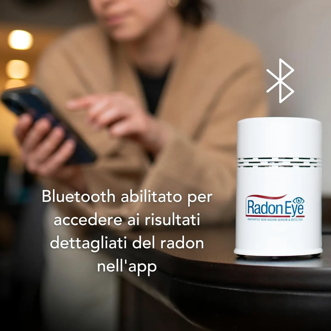 Ecosense RD200 RadonEye, Rilevatore di Radon Domestico, Cattura Rapida dei Livelli Fluttuanti, Monitoraggio Continuo in Tempo Reale a Breve e Lungo Termine con Grafici di Tendenza