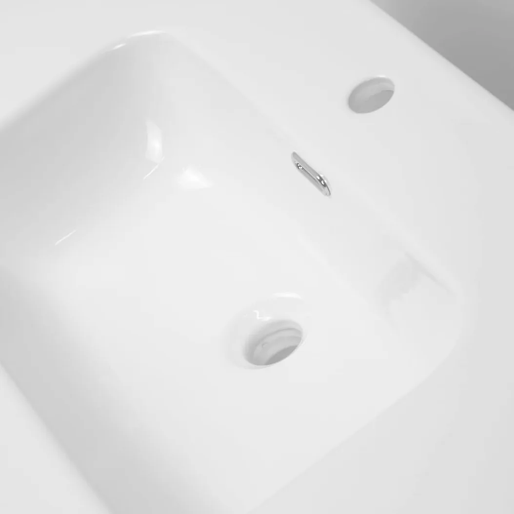Lavabo ad Incasso in Ceramica Bianco Lucido Rettangolare per Mobili Bagno (101x46 cm)