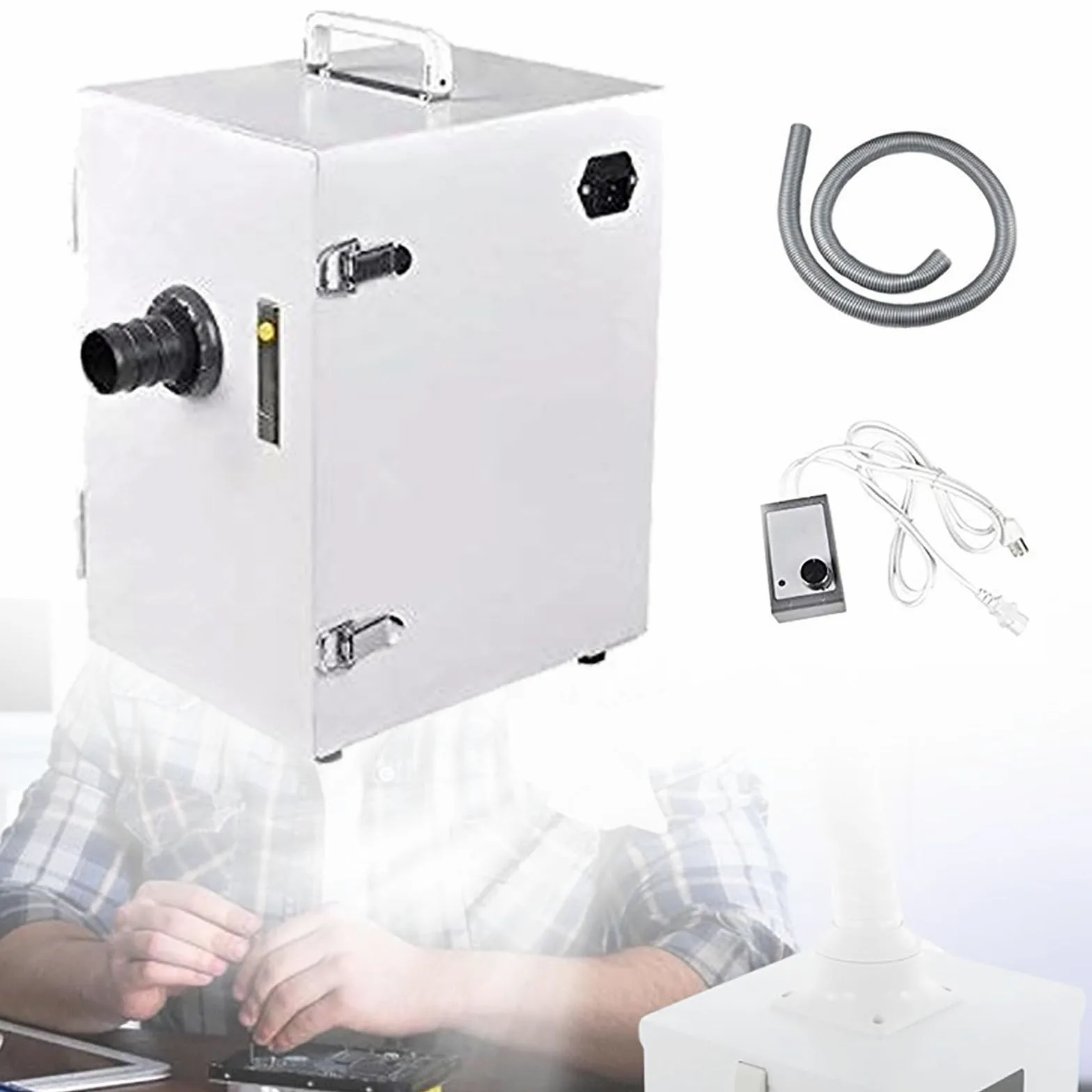 Aspirapolvere for laboratorio odontotecnico a doppia girante con collettore di polveri digitale