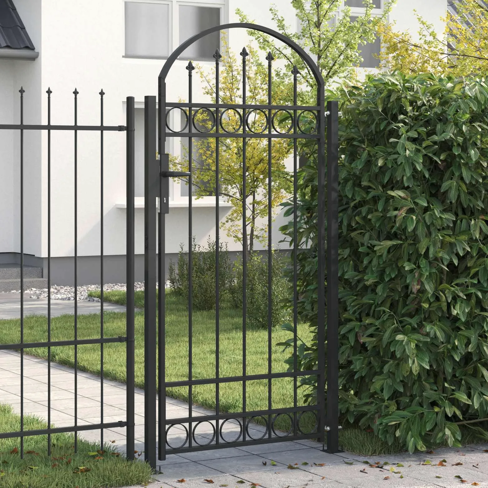 vidaXL Palo della recinzione ASSEN 200 x 88 x 14 cm Acciaio Grigio, Recinzione per Giardino e Terrazzo, Pilastri in Acciaio, Design Moderno, Soluzione Sicura per Esterni