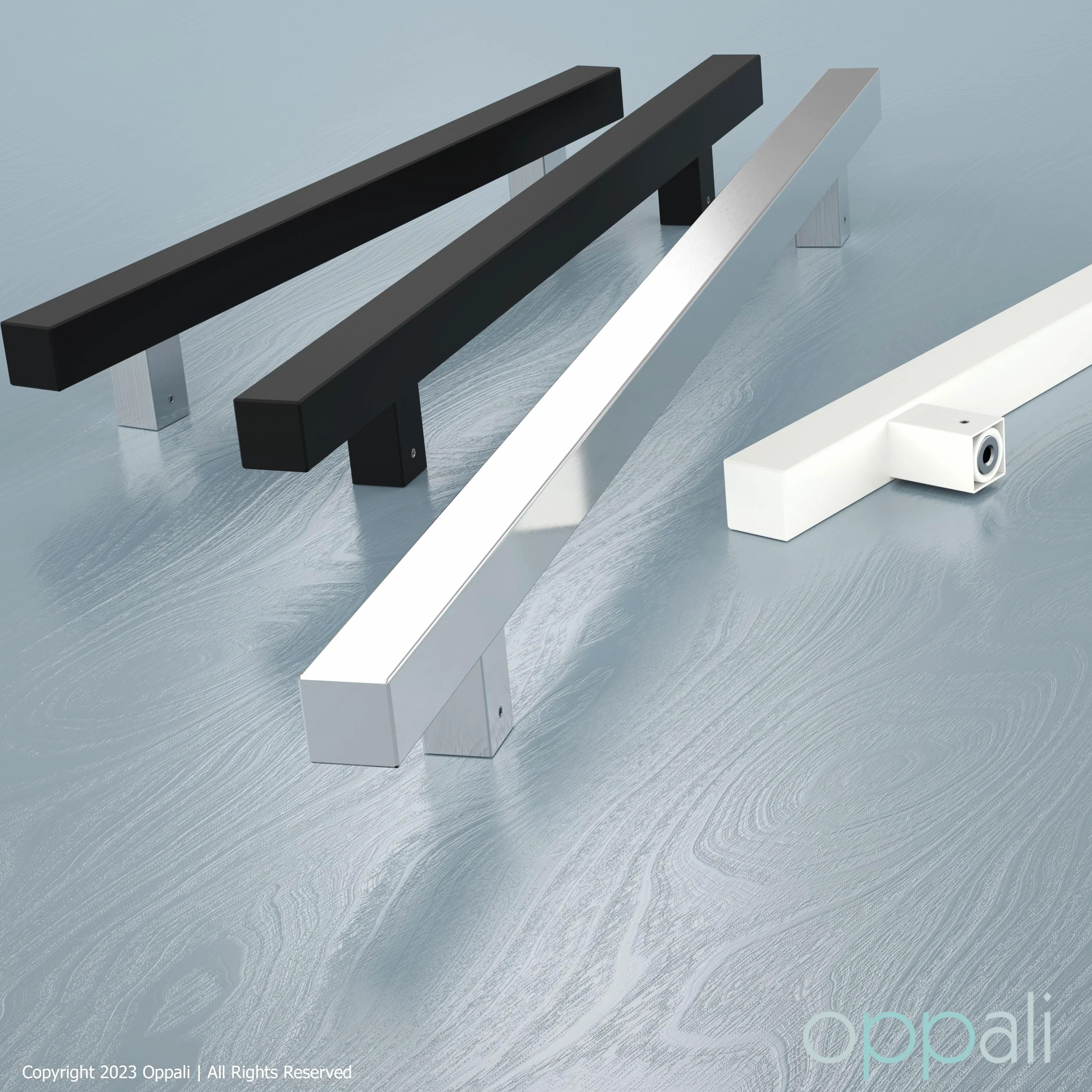 Spazzolato Acciaio Inossidabile Materiale di alta qualità Quadrato Rettangolo Maniglia per Porta Entrata Art.520 | Quadrato T-Bar | 50cm Lunghezza totale