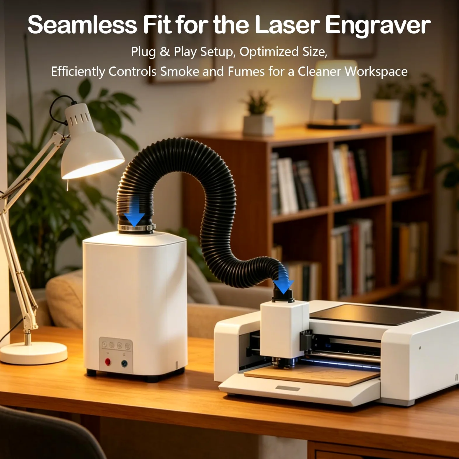 Aspiratore Fumi di Saldatura 50W con Sistema di Filtrazione a 3 Stadi, Purificatore d’Aria 128 m³/h Silenzioso <56 dB, per Saldatura, Laser e Stampa 3D, Include 5 Prefiltri di Ricambio