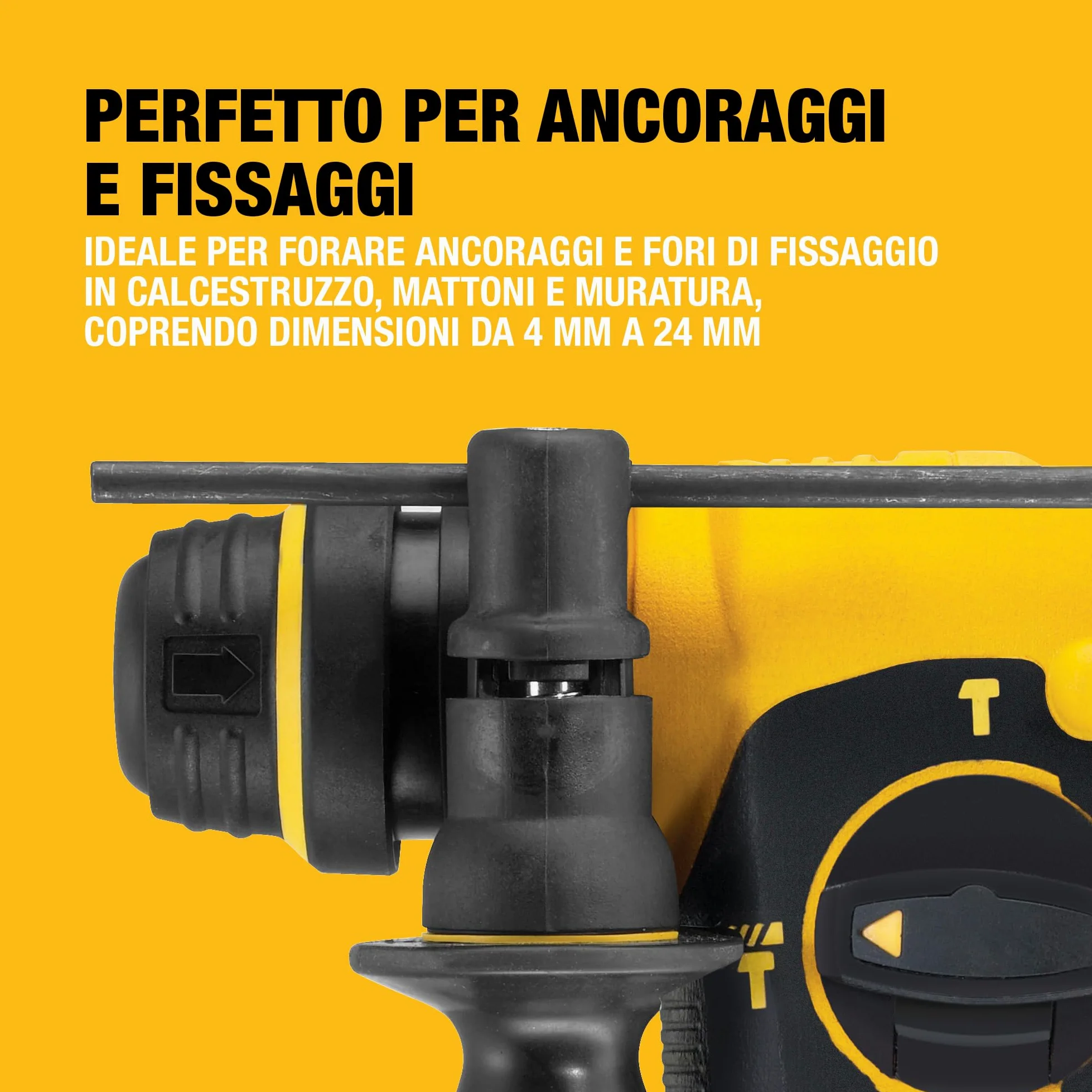DEWALT Tassellatore a percussione SDS-Plus 18 V XR 24 mm Solo corpo macchina, DCH253N-XJ