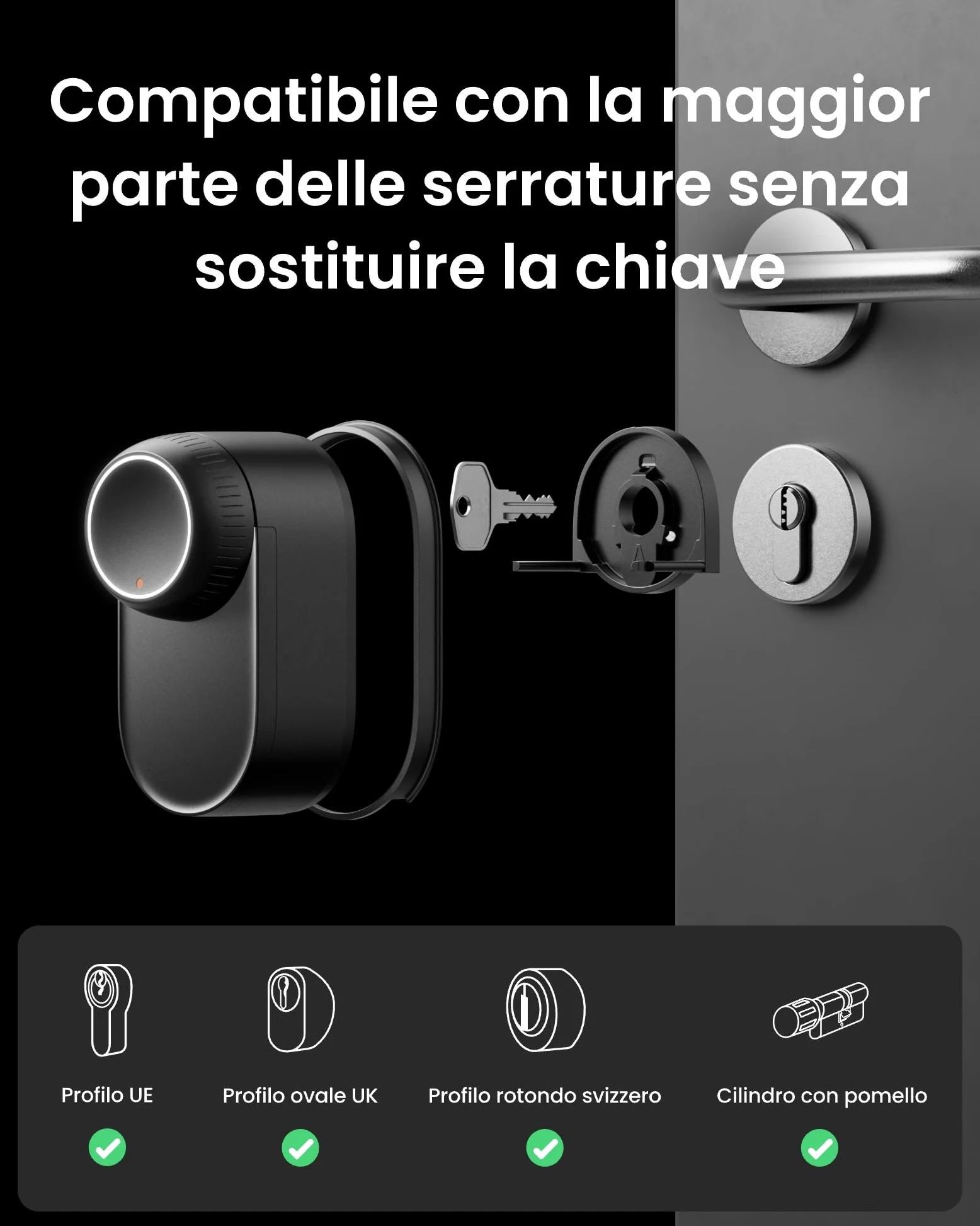 SwitchBot WiFi Smart Lock Ultra con Tastierino e Riconoscimento Facciale 3D, Serratura Smart con Impronte Digitali, Serratura Elettronica con Batteria Ricaricabile, Adatta a Matter, Alexa, Google