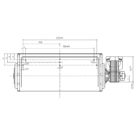 Ventola tangenziale EBM QLN65/2400 A33-3025LH Motore Destro