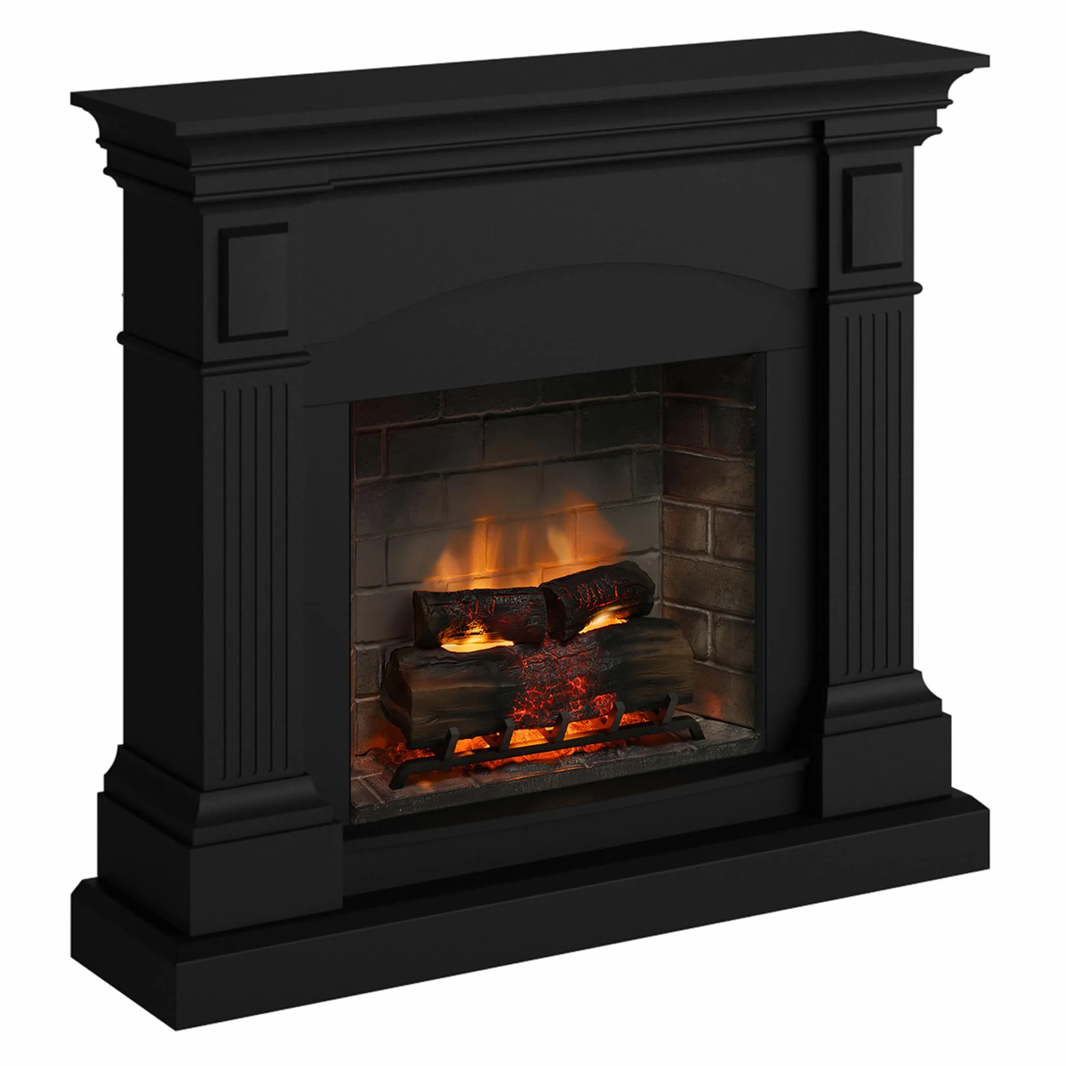 TAGU Magna Camino Elettrico con PowerFlame 2, Riscaldatore e Termostato, Suono Crepitante, Wi-Fi e Luce Ambientale (Nero Profondo)
