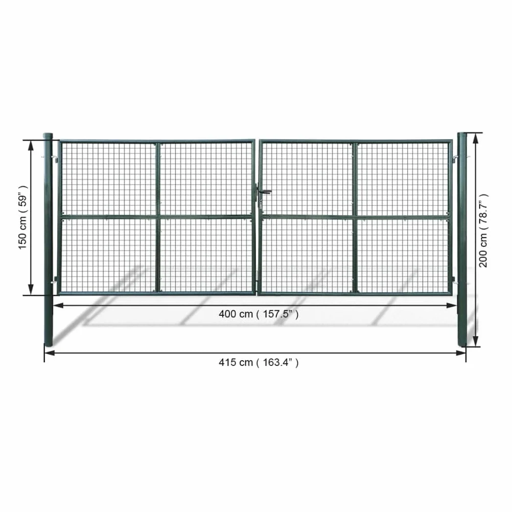 vidaXL Cancello da Giardino in Rete 400x150 cm