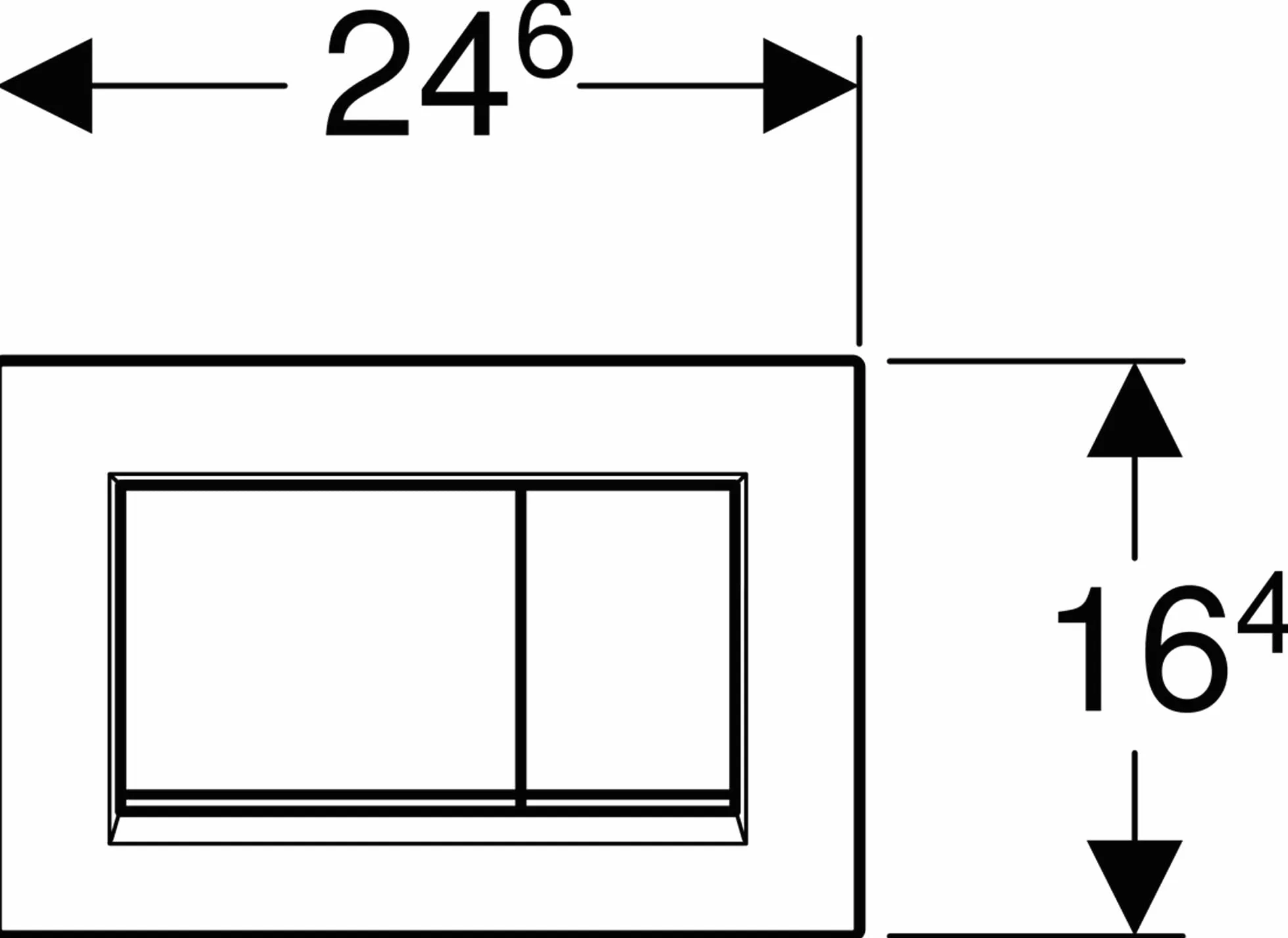 Geberit, Placca di comando Sigma30 115.883.16.1, per risciacquo a 2 quantità, colore nero opaco, nero 115883161