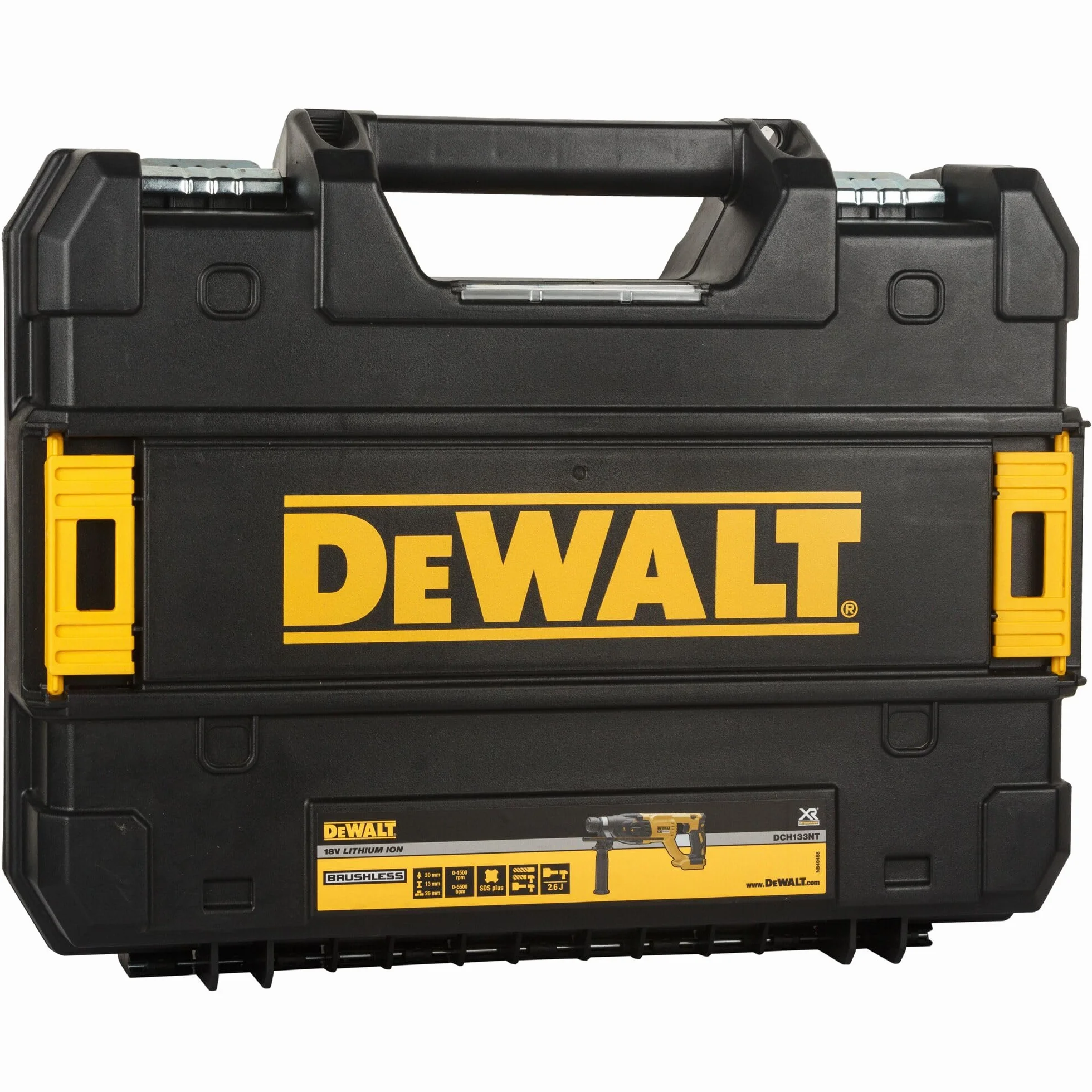 DeWalt Martello Elettropneumatico Brushless XR 18V ​​SDS-Plus 2.6J senza caricabatteria/batteria con custodia TSTAK, Multicolore