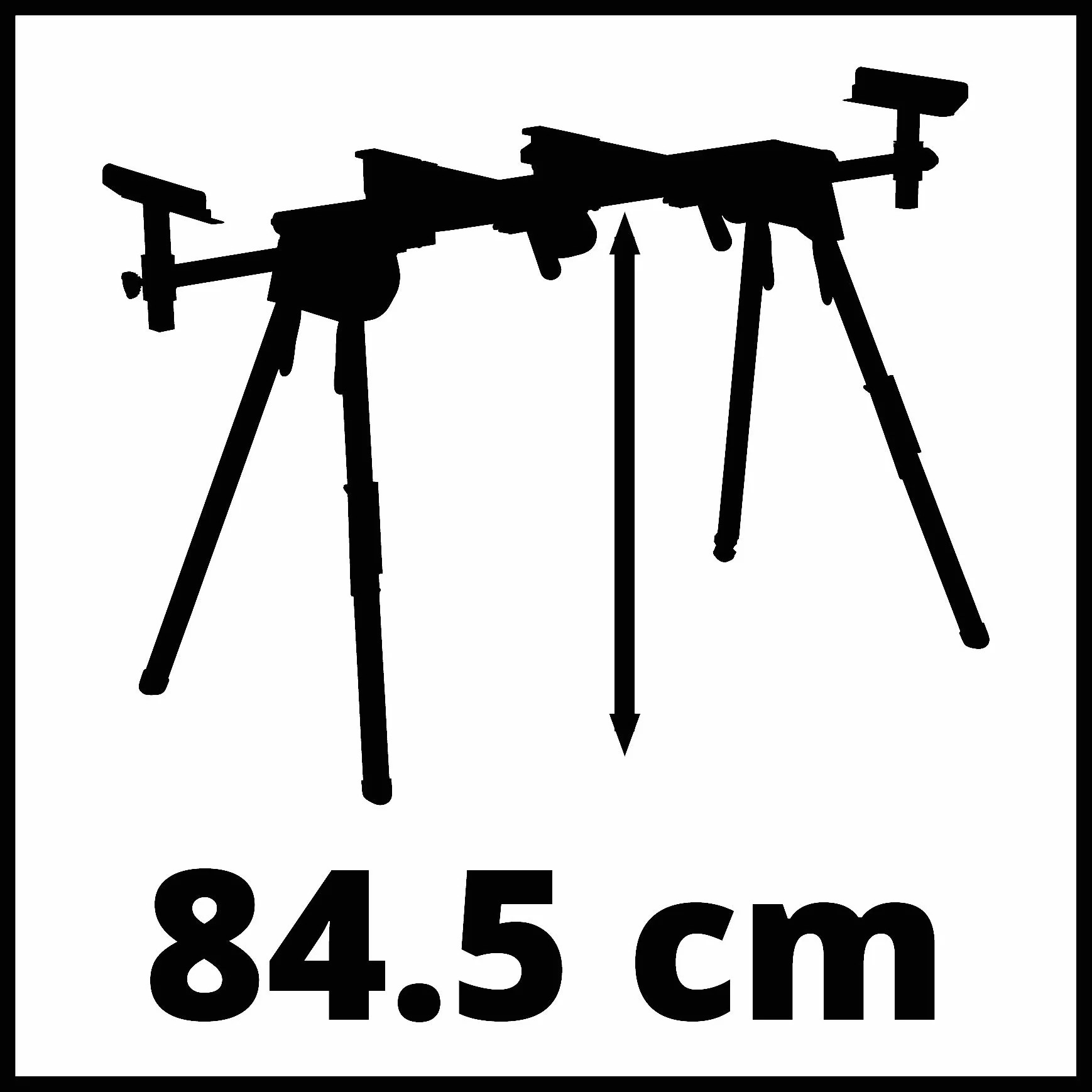 Originale Einhell MSS 1610 Banchetto universale estensibile per troncatrici (in alluminio, alt. 85 cm, lungh. Max 161 cm, max 100 kg, vano porta utensili, regolaz. piedini, rulli di scorrimento)