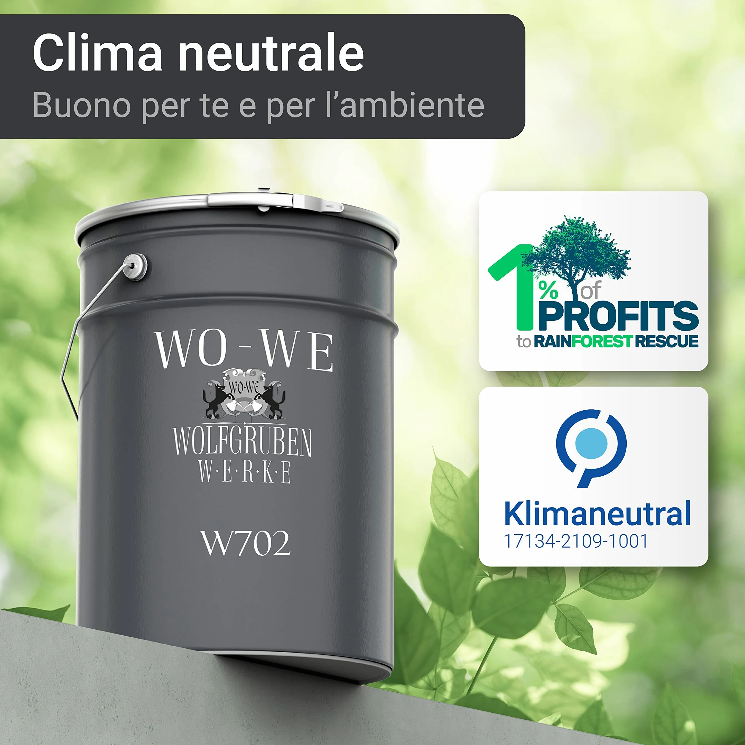 WO-WE Vernice in resina epossidica rivestimento per garage pavimenti OPACO W702 Grigio platino RAL7036-10kg
