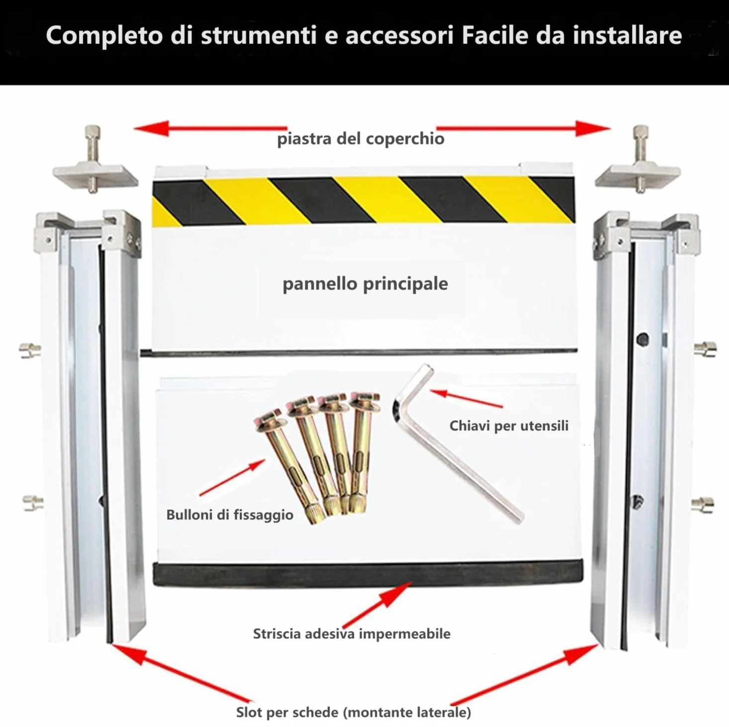 Alluminio Paratie antiallagamento, Paratia antiallagamento, Barriera antiallagamento, Barriere antiallagamento come alternativa ai sacchi di sabbia,Tenuta e durata elevate (100 * 60)