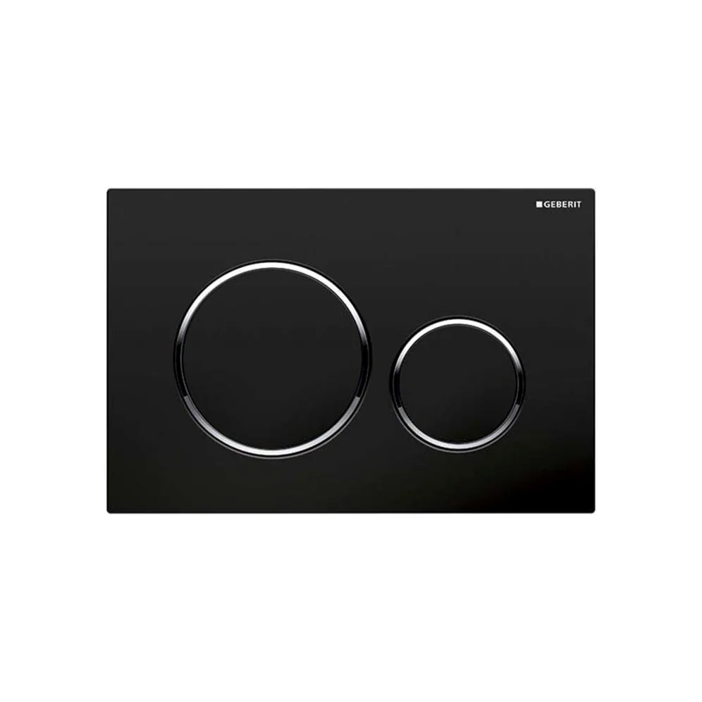 Geberit, Placca di comando Sigma20 115.882.14.1, per risciacquo a 2 quantità, colore nero opaco, cromo 115882141