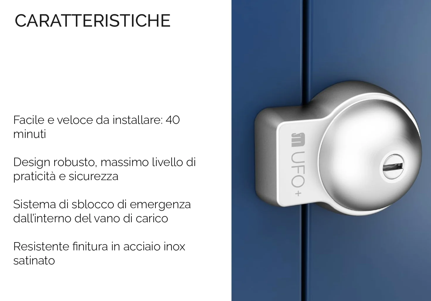 UFO+ Meroni Set 2 pezzi, Serratura per Vano Carico Furgoni, Chiusura Automatica