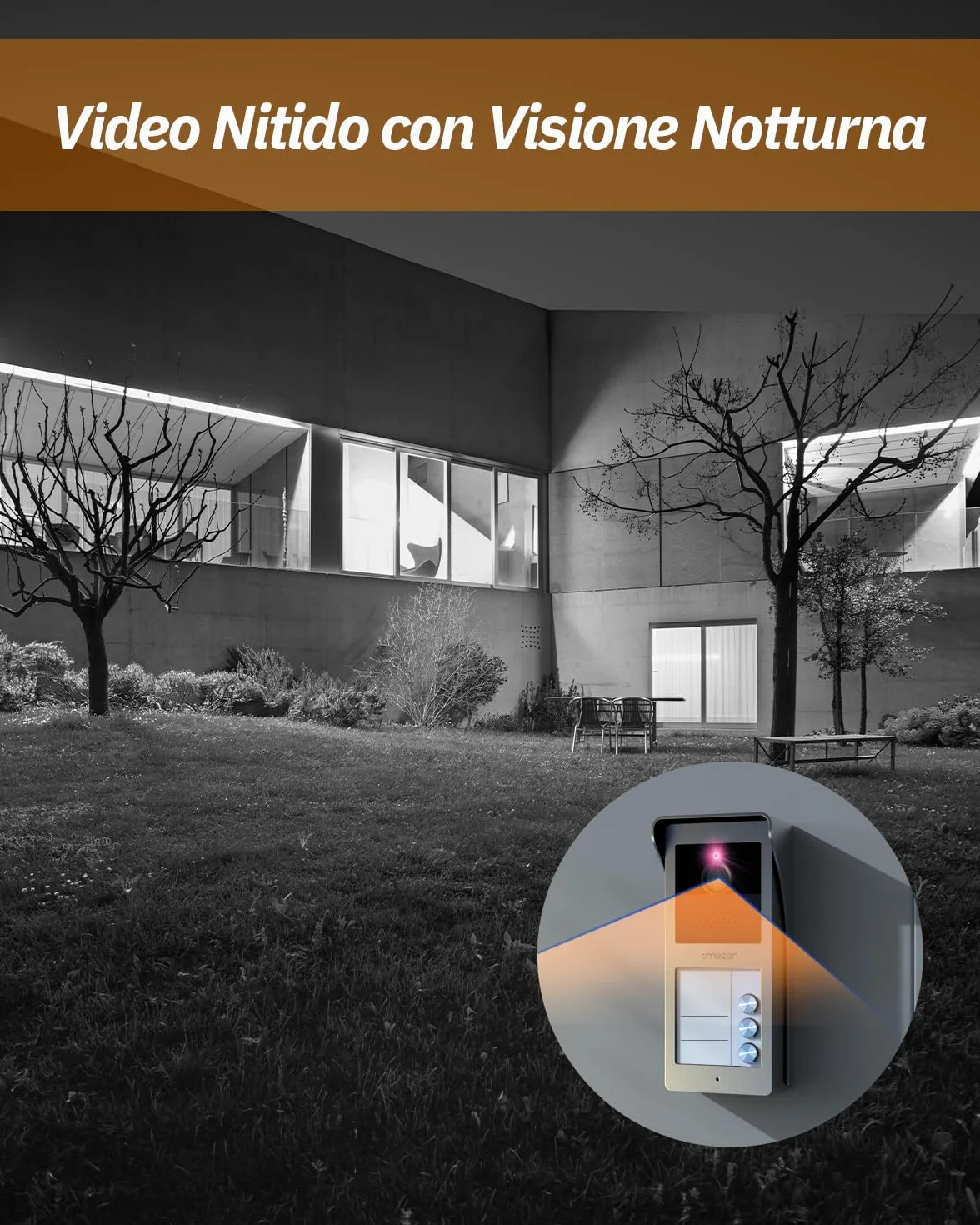 TMEZON Videocitofono 2 Fili Trifamiliare Citofoni con 3 Monitor TFT a Colori 7 pollici e Campanello esterno con telecamera Visione Notturna,Audio Bidirezionale,T30 per 3 Famiglie/Appartamenti