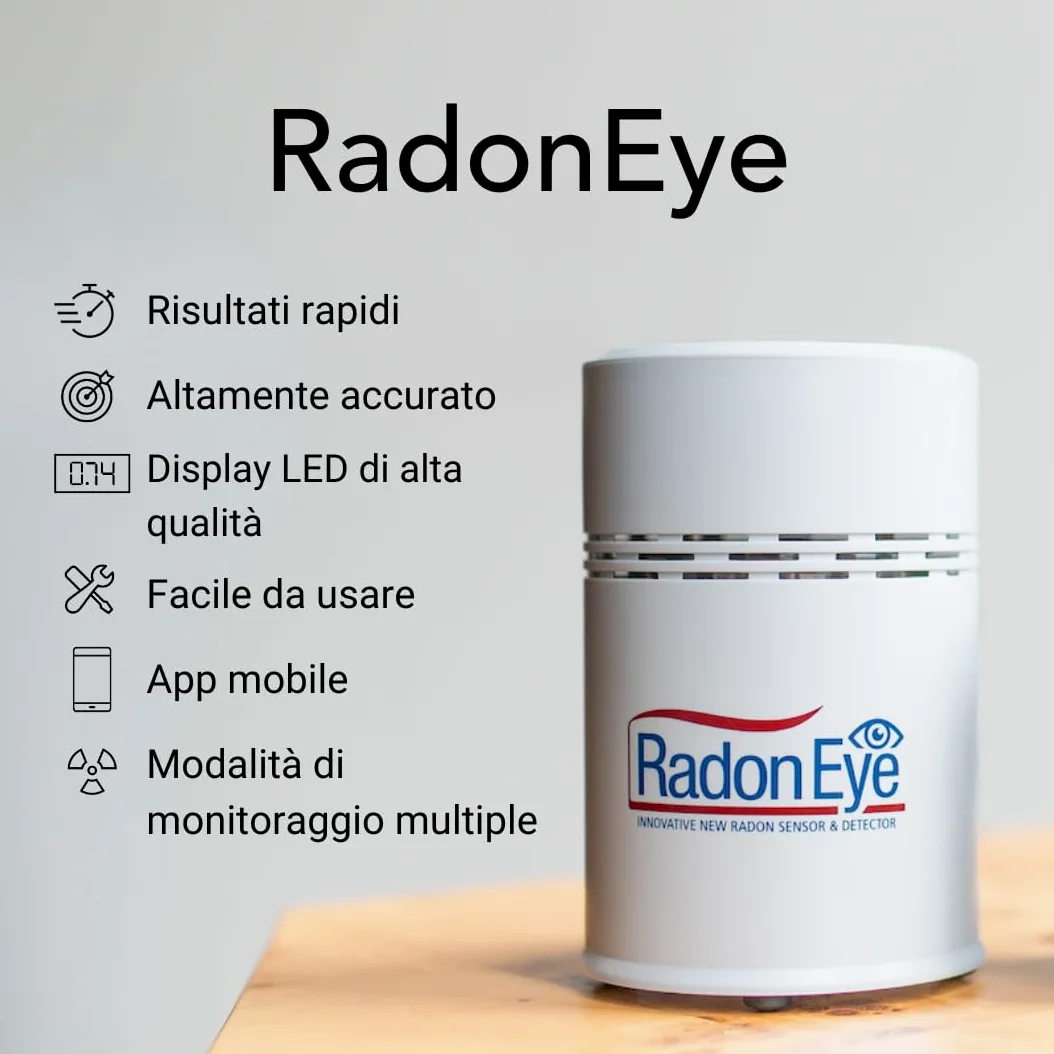 Ecosense RD200 RadonEye, Rilevatore di Radon Domestico, Cattura Rapida dei Livelli Fluttuanti, Monitoraggio Continuo in Tempo Reale a Breve e Lungo Termine con Grafici di Tendenza