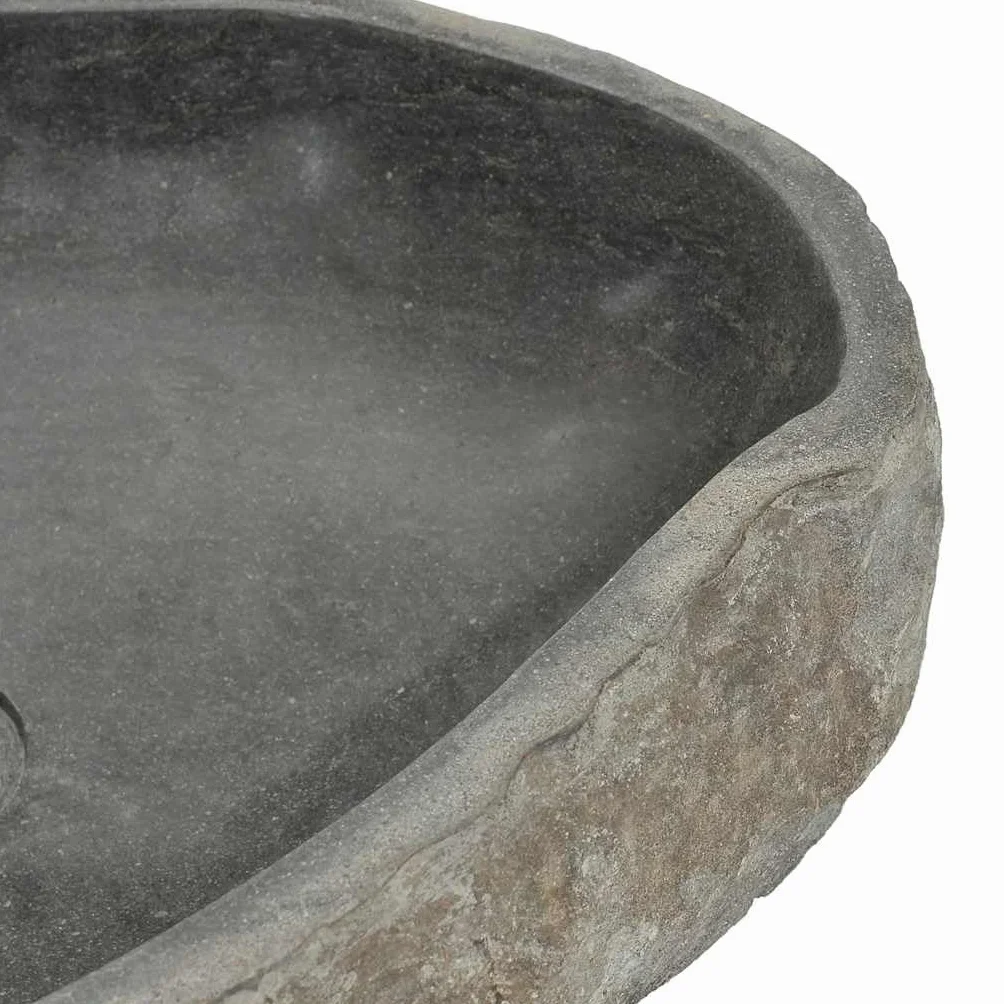 vidaXL Lavabo per Bagno, 45–53x34–41x15 cm, Pietra Naturale, Ovale, Bacino, Lavabo, Ciotola Decorativa, Lavabo in Pietra Artigianale, Mobile Bagno, Texture Naturale