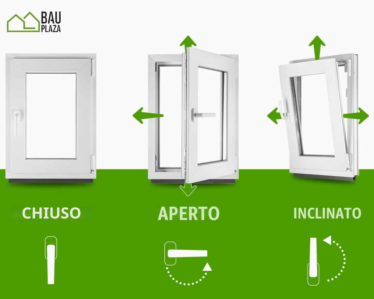 Finestra Serramenti in pvc Bianco - Vetro camera Larghezza x Altezza 50 x 100 cm apertura Destra 500 x 1000 mm Funzione Girevole - Ottima scelta