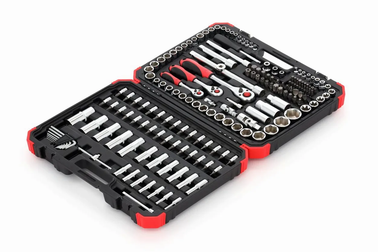 GEDORE set di chiavi a bussola 1/4", 5/16", 3/8", 1/2", 172 pezzi, Nero rosso