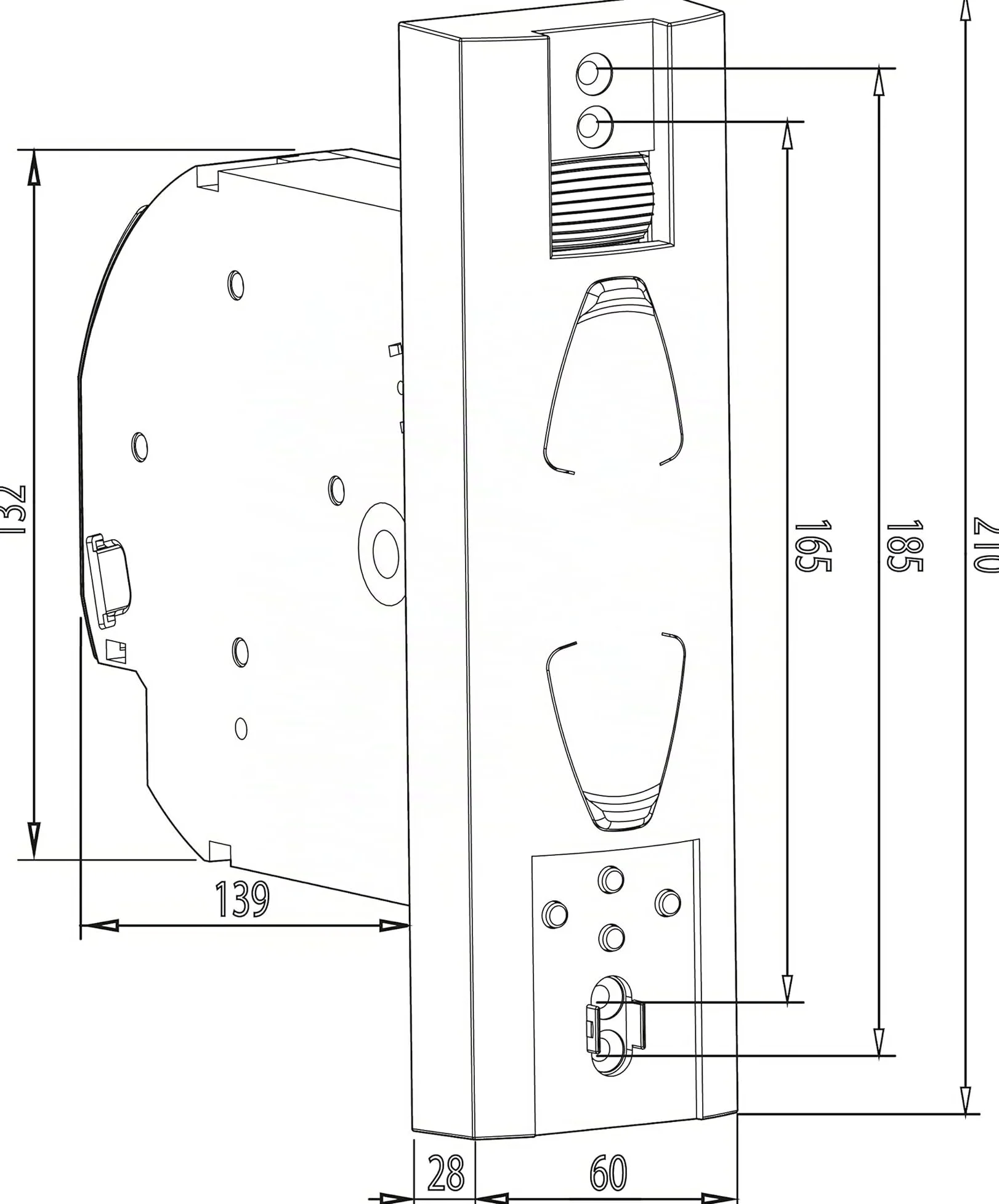 Superrollo GW190 avvolgitore elettrico a incasso per cassetta della cinghia, azionamento per tapparelle fino 45 kg (circa 6 m²), per cinghia da 23 mm