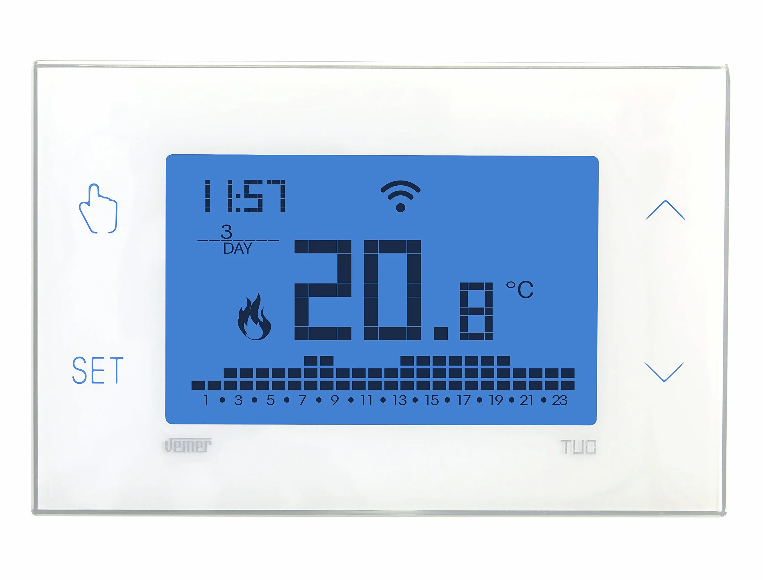 VEMER - Termostato TUO WIFI BATTERIA VE788600 Smart Programmabile per Caldaia Compatibile con Alexa e Google Home Bianco