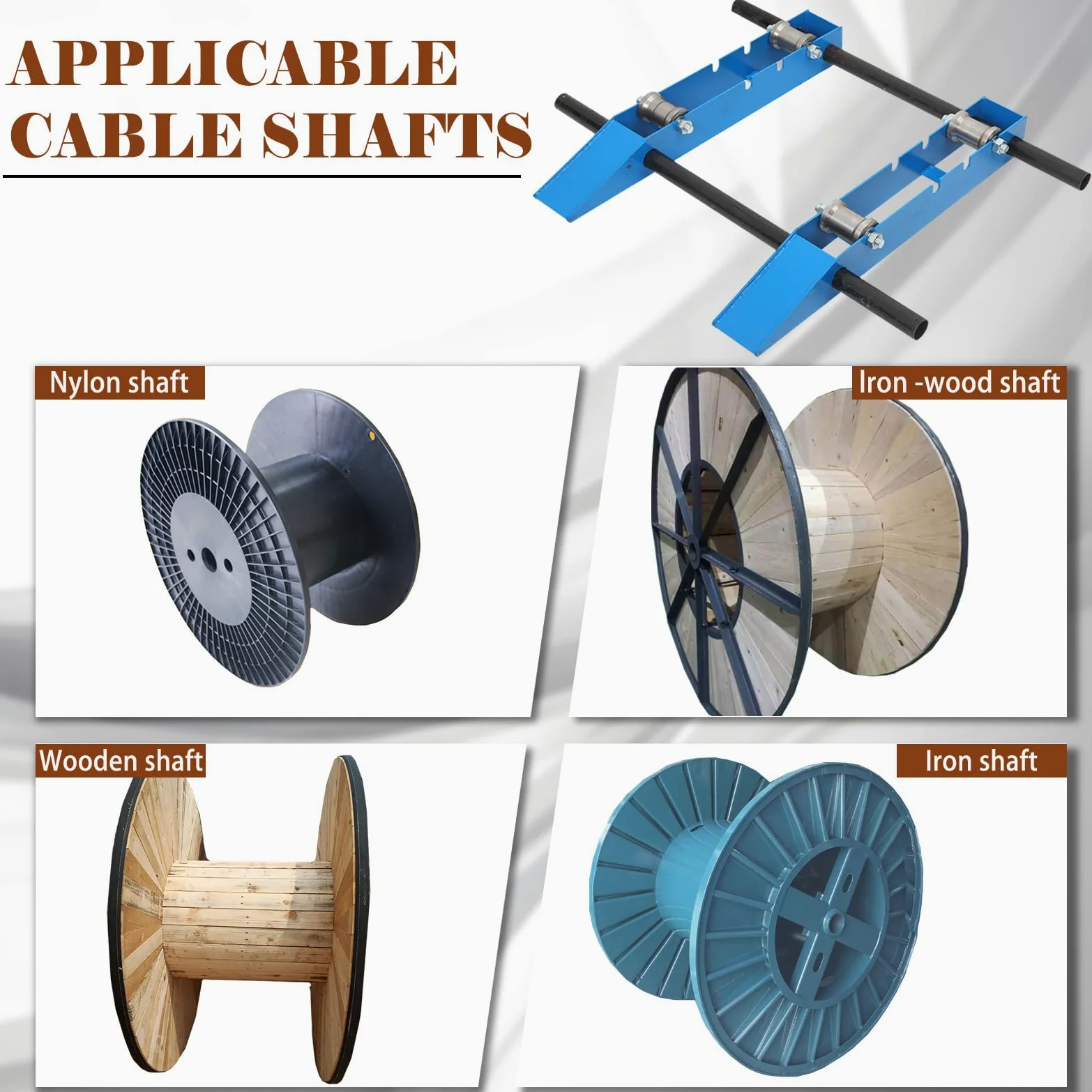 Dispensatore di Cavi in Acciaio ad Alta Resistenza, Supporto Rotante 2000 kg Classe Industriale, Svolgitore per Bobine Ø30-120cm, Portabobine Con Rullo Regolabile A 3 Livelli