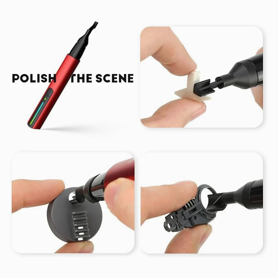 momend Levigatrice, Mini Levigatrice, Penna Abrasiva Elettrica con Ricarica USB con Testa di Levigatura da 8 Pezzi e Carta Vetrata Autoadesiva Durevole Facile da Installare Facile da Usare
