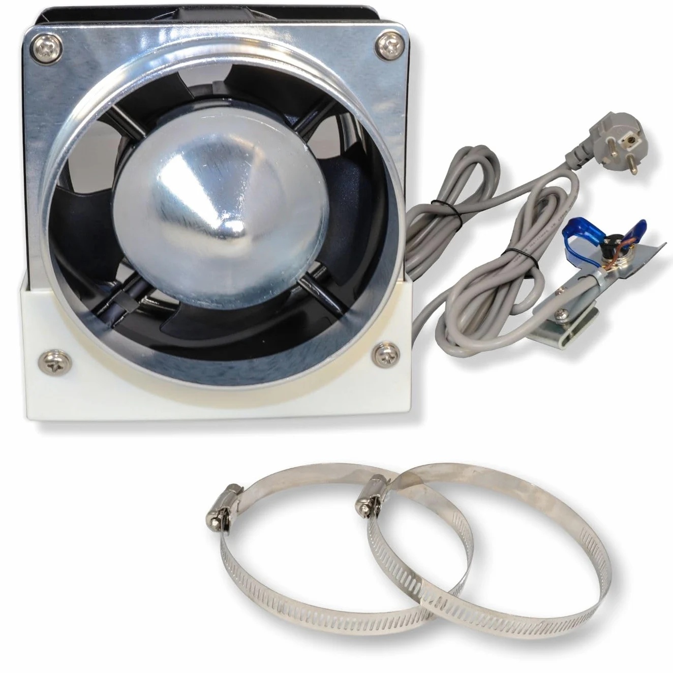 GOLDMAN SERVICE | Kit Evacuazione Fumo per Caldaie e Riscaldatori a Gas ACS | Ventilatore Tiro Forzato con Deflettore e Sensore di Sicurezza | 19 W 220 V