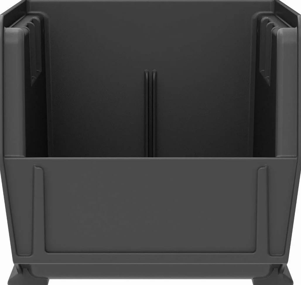 Akro-Mils 30230 AkroBins Plastic Storage Bins, Space-Saving Stackable Bins for Garage, Pantry, Craft Organization, 27,6 cm x 14 cm x 12,7 cm, neri, confezione da 12