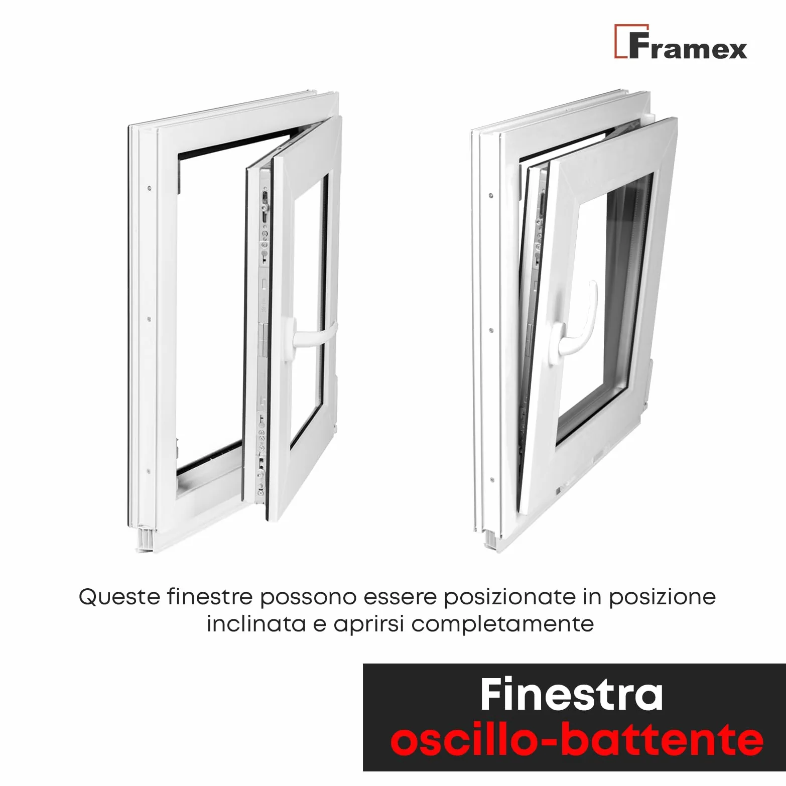 Finestra per Cantina, Piccola Finestra, Bianca, Larghezza x Altezza: 50 x 50 cm (500 x 500 mm), Triplo Vetri (32 mm), Anta-Ribalta, Girevole DIN Destra – Premium