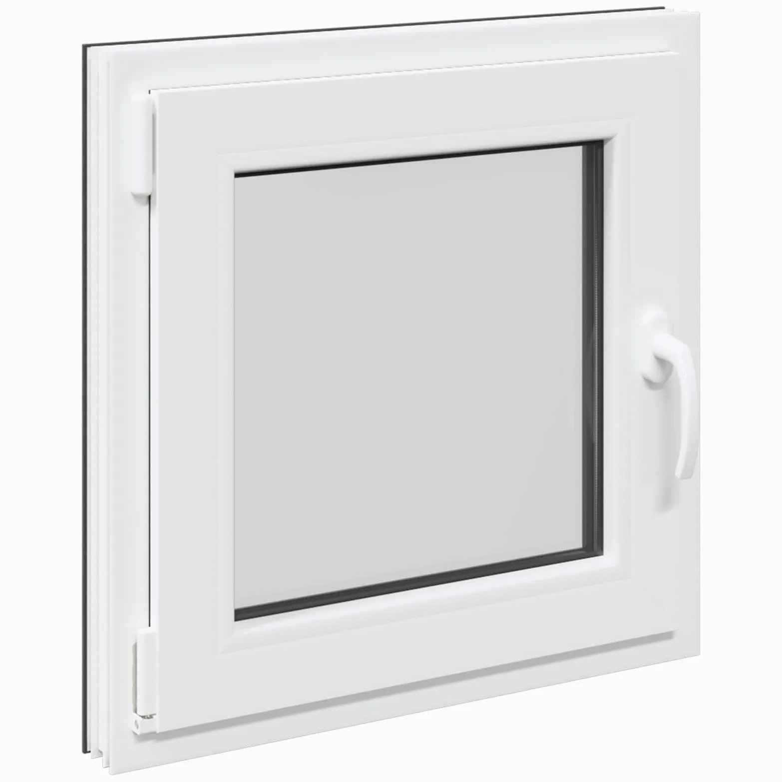 vidaXL Finestra per Soffitta RISOR 50 x 50 cm PVC e Vetro Antracite, Solaio, Isolamento Termico Moderno, Finestre Energy Efficient, Fissaggi in Vetro PVC Silenziati