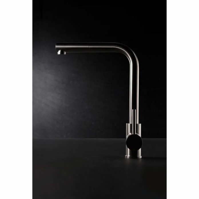 Imex Malta - Rubinetto da cucina monocomando con doccia estraibile, rubinetto per lavello con 2 modalità di spruzzatura, rubinetto da cucina monocomando (acciaio inox) - GCE006/AC