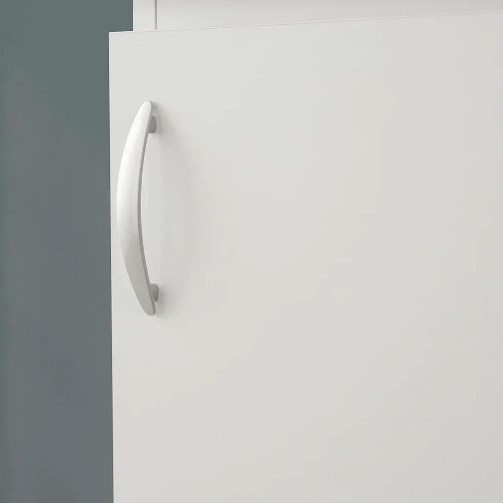 Mobile lavatoio lavanderia in legno con vasca in resina resistente agli acidi, completo di asse di lavaggio e kit sifone + piletta (Bianco, 45x50 cm 1 anta)