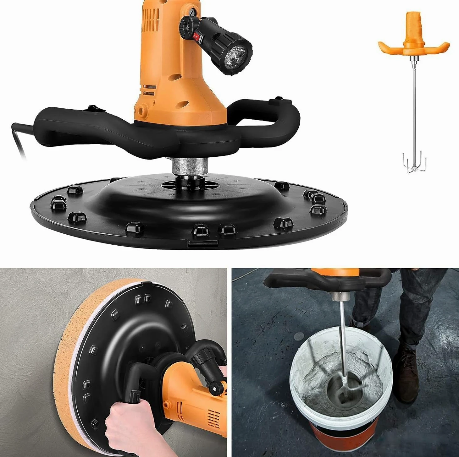 Macchina per lisciare la parete della cazzuola del cemento del cemento, Betoniera Portatile 1700W 80-200 RPM Levigatrice da Parete a Secco in Sostituzione della Tradizionale levigatura