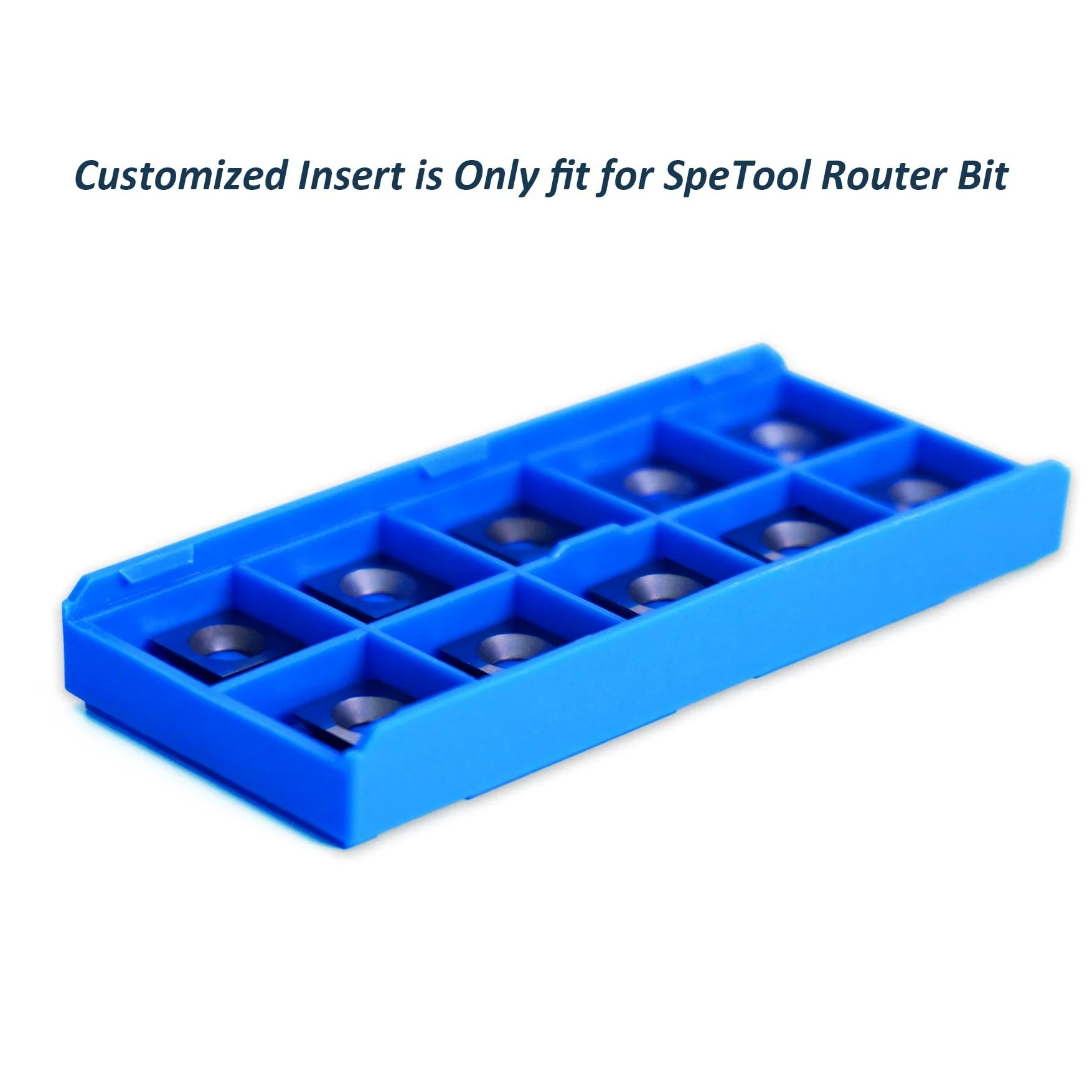 SpeTool 10 inserti quadrati in metallo duro di ricambio per punte da router per appiattimento della lastra (12x12 mm, 2,2 mm di spessore), angolo di taglio 35 gradi