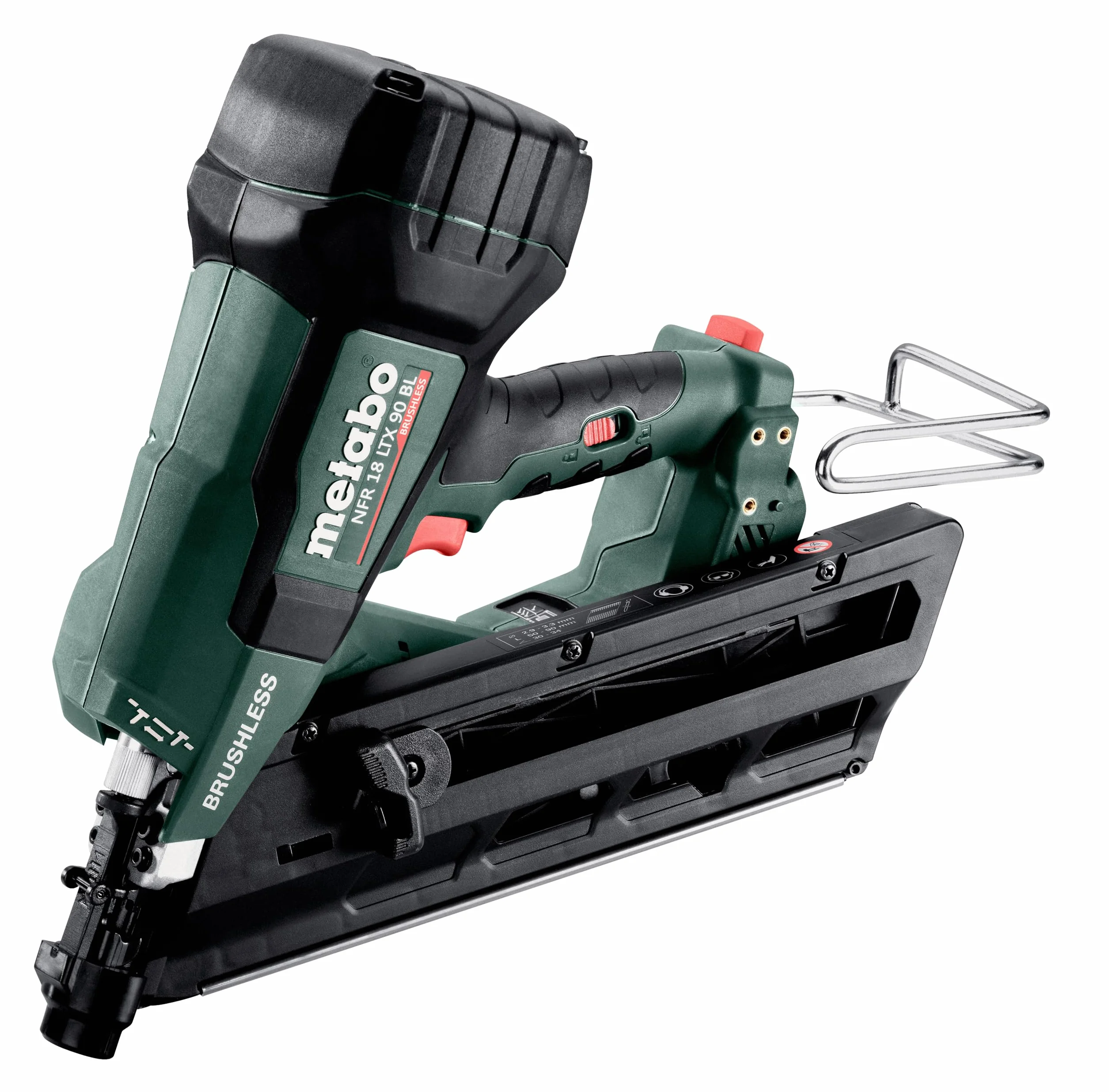 Metabo chiodatrice a batteria NFR 18 LTX 90 BL – 612090840 – 18 V – Con tecnologia a percussione pneumatica per lavori versatili di pavimentazione e installazione – Senza batteria e caricabatterie