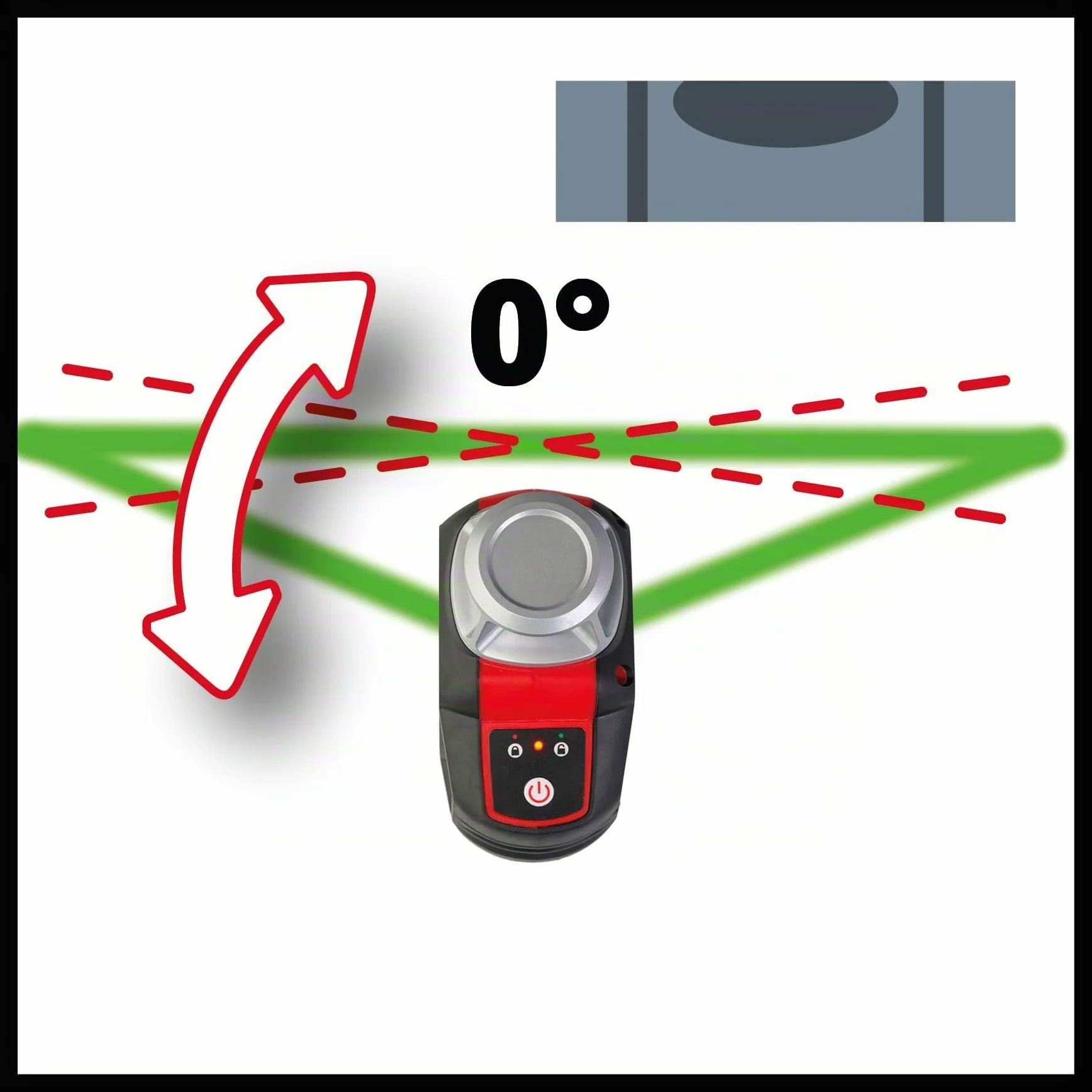 Einhell TC-LL 360 G: Laser incrociato auto-livellante con linee laser verdi, livello digitale, supporto per muro e borsa