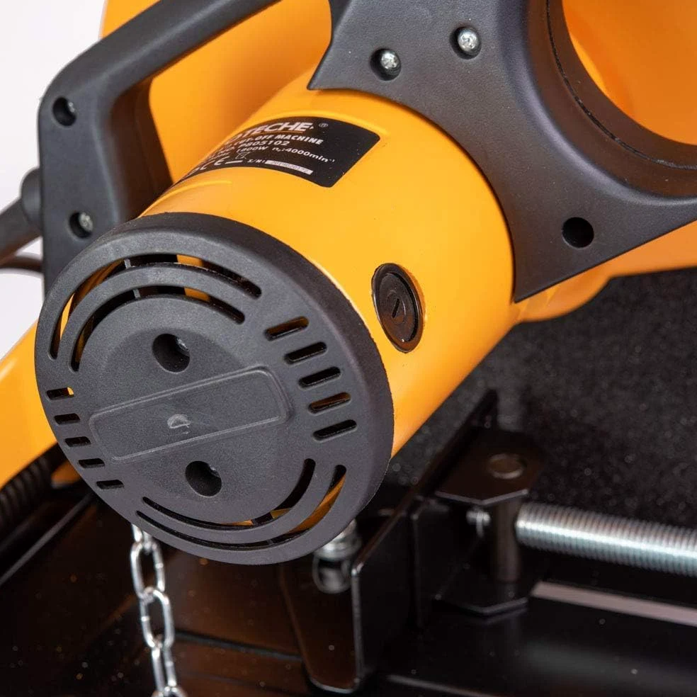 Troncatrice per Ferro Metallo 2500W, 3900 Giri/min, Disco 355mm, Taglio Circolare Morsa da Banco