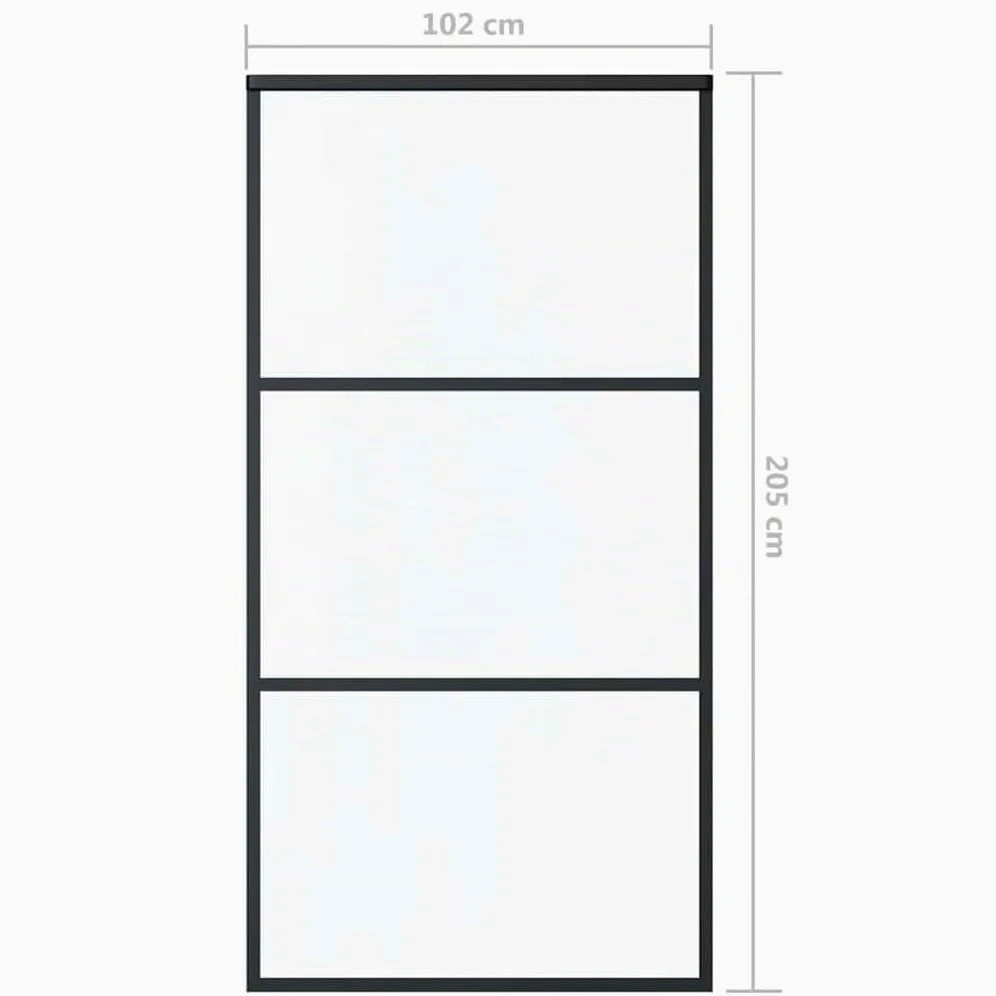 vidaXL Porta Scorrevole in Vetro ESG e Alluminio 102x205 cm Nera
